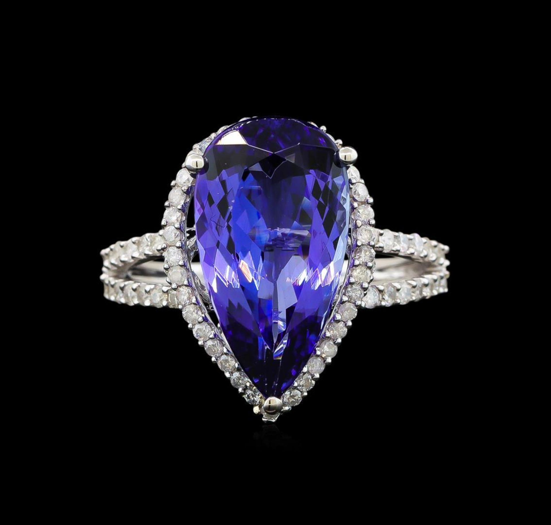 14KT White Gold 5.36 ctw Tanzanite and Diamond Ring - Image 2 of 5