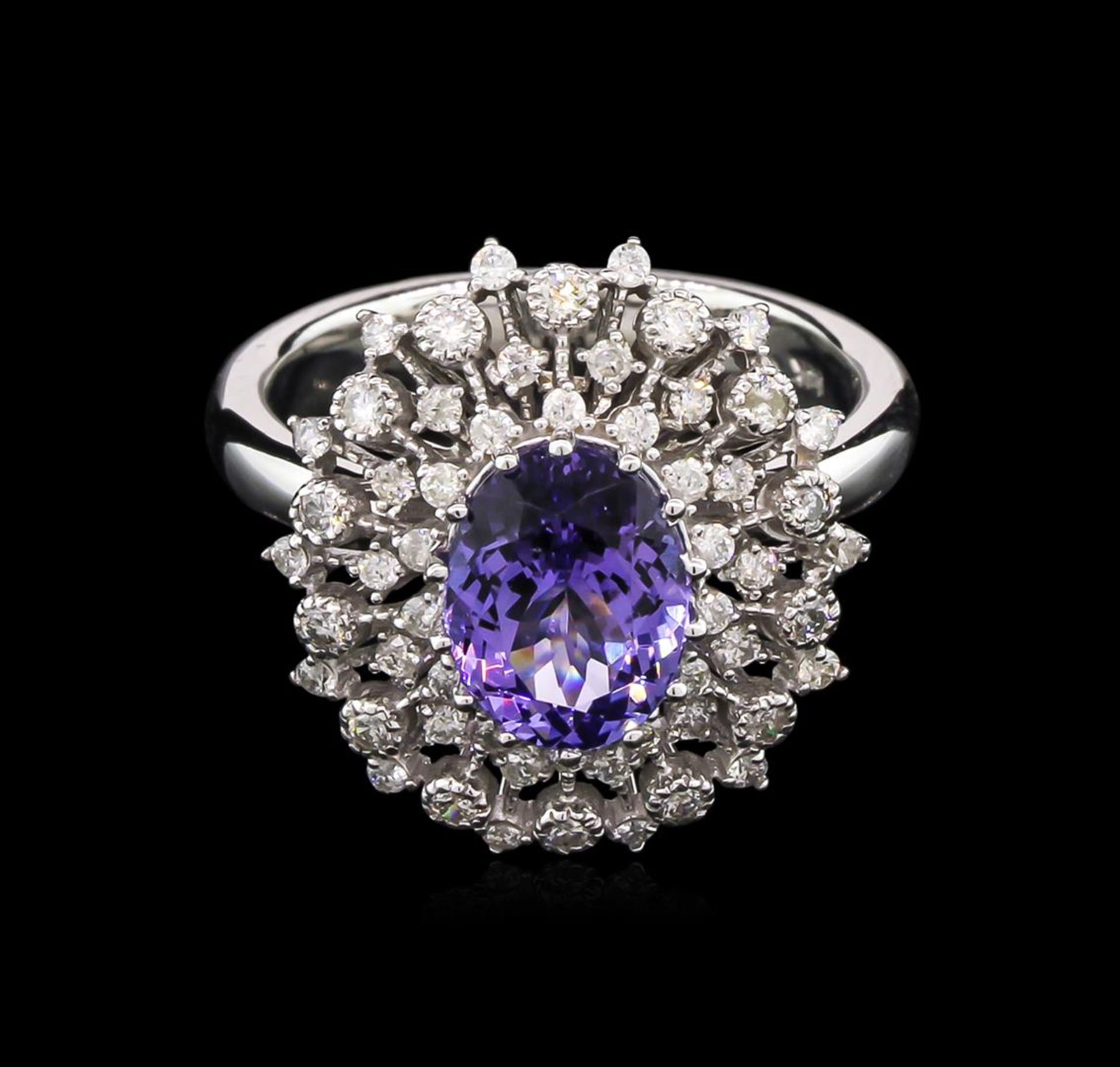 2.18ct Tanzanite and Diamond Ring - 14KT White Gold - Image 2 of 2