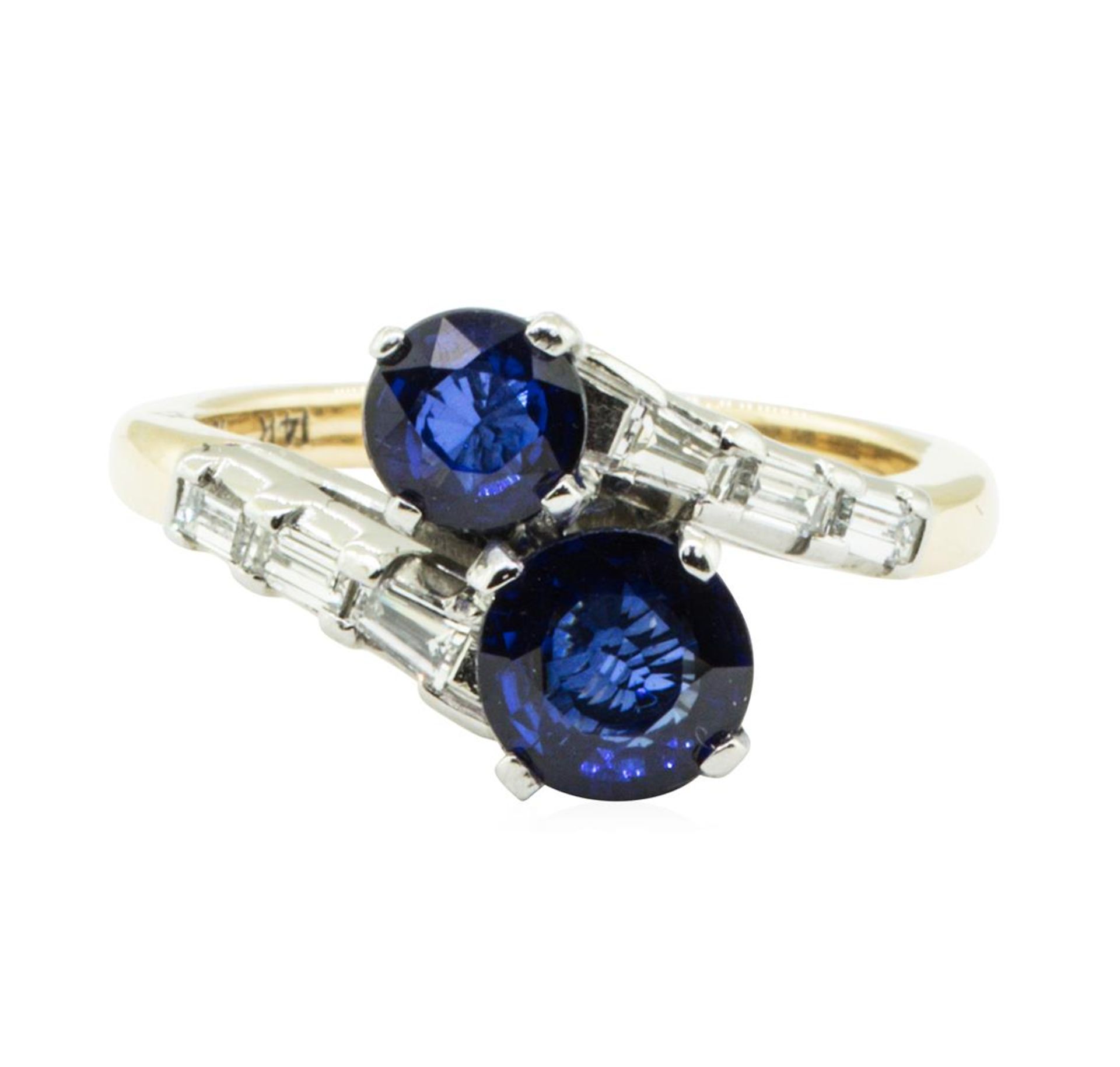 2.07 ctw Oval Brilliant Blue Sapphire Ring - 14KT Yellow Gold - Image 2 of 5