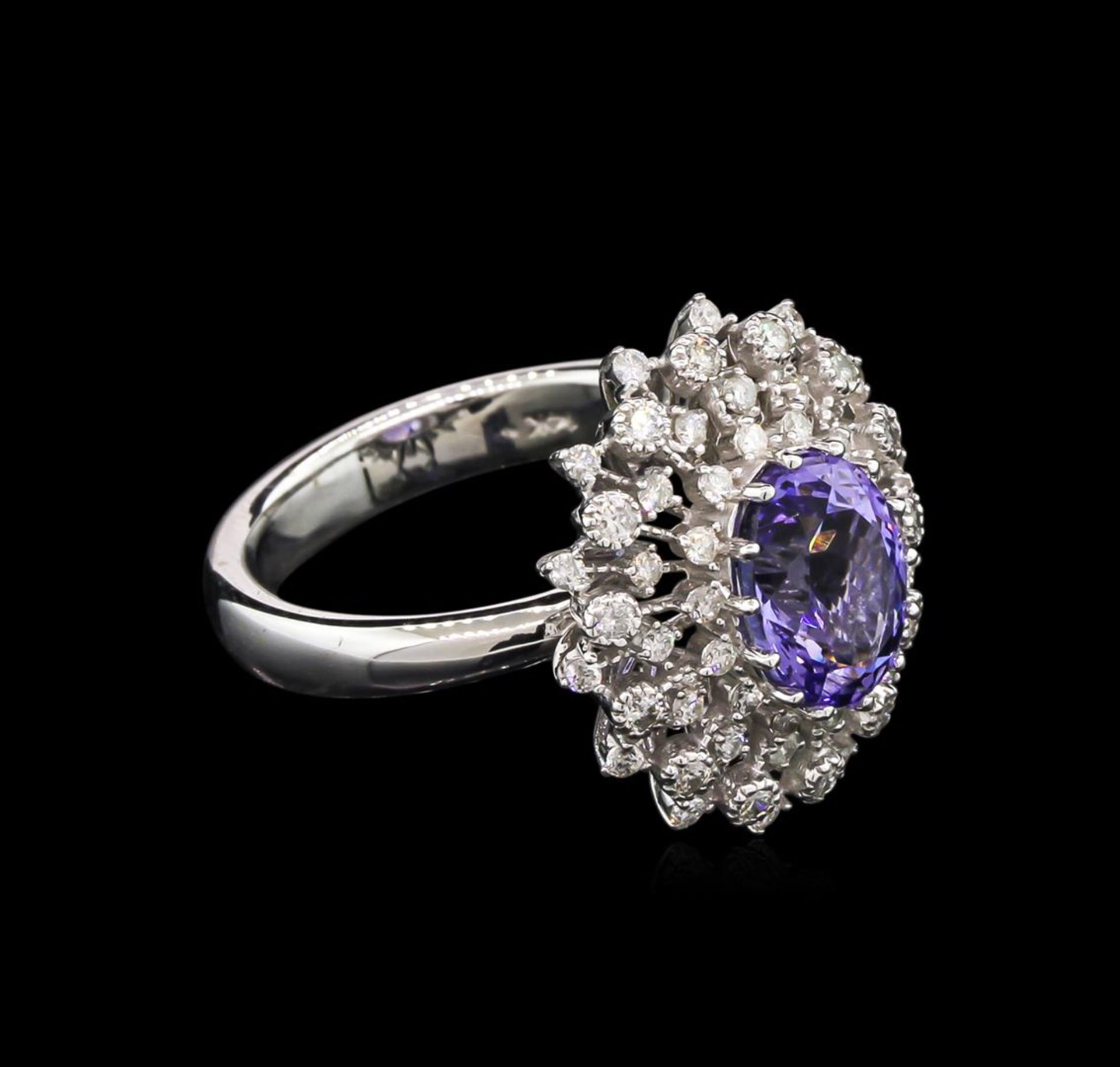 2.18ct Tanzanite and Diamond Ring - 14KT White Gold