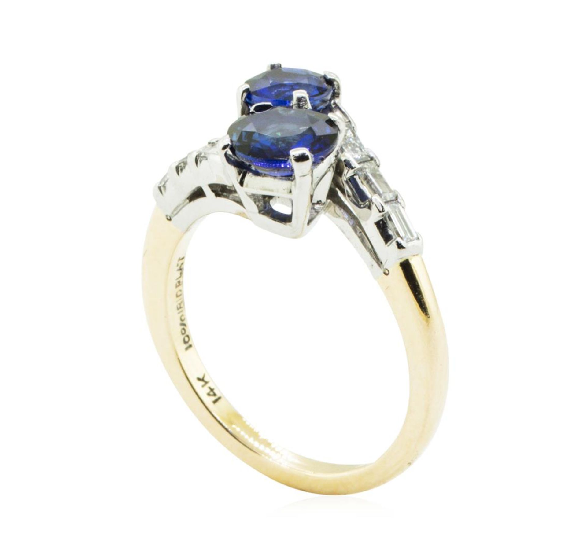 2.07 ctw Oval Brilliant Blue Sapphire Ring - 14KT Yellow Gold - Image 4 of 5