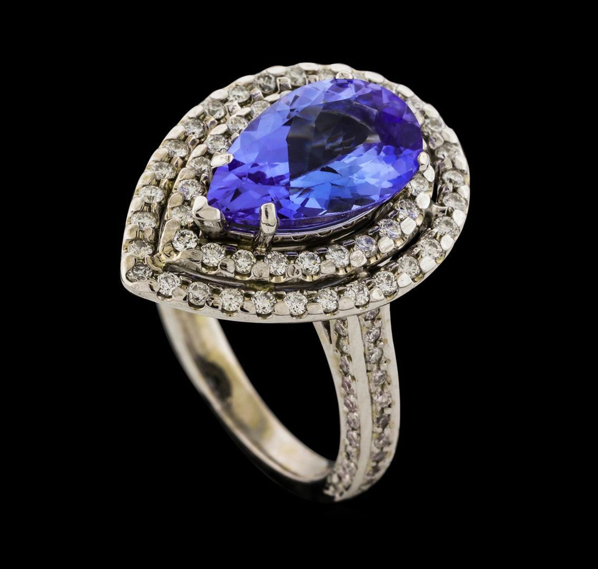 3.12 ctw Tanzanite and Diamond Ring - 14KT White Gold - Image 4 of 5