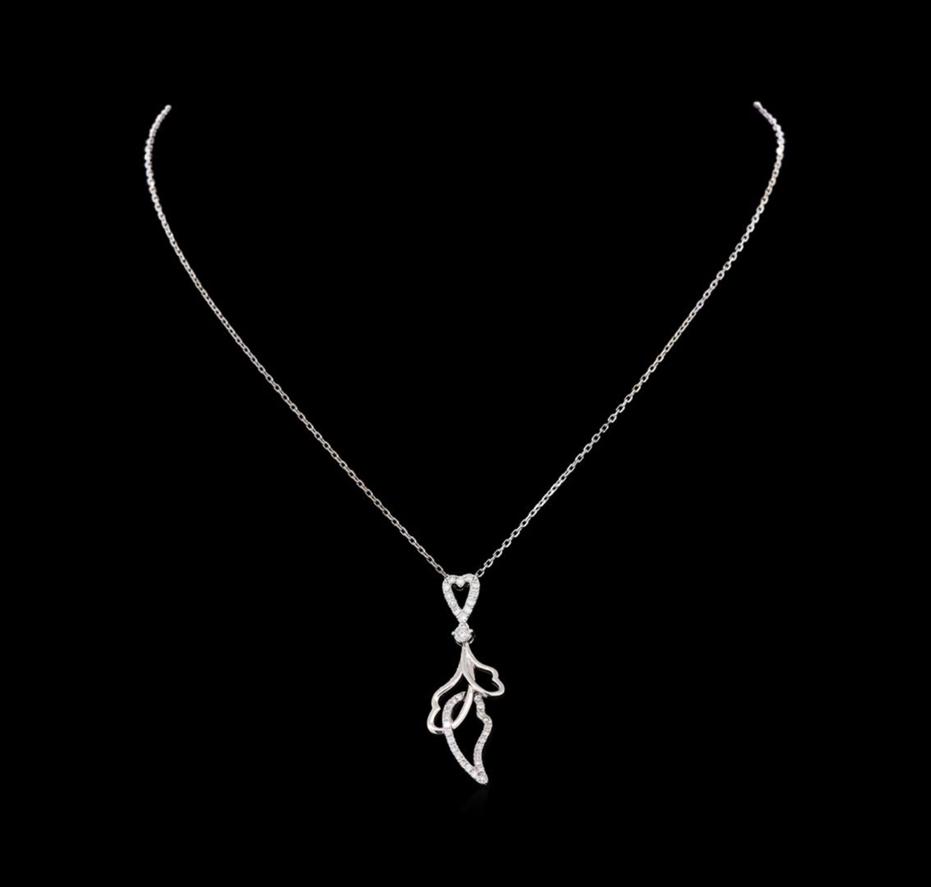 0.55 ctw Diamond Necklace - 14KT White Gold