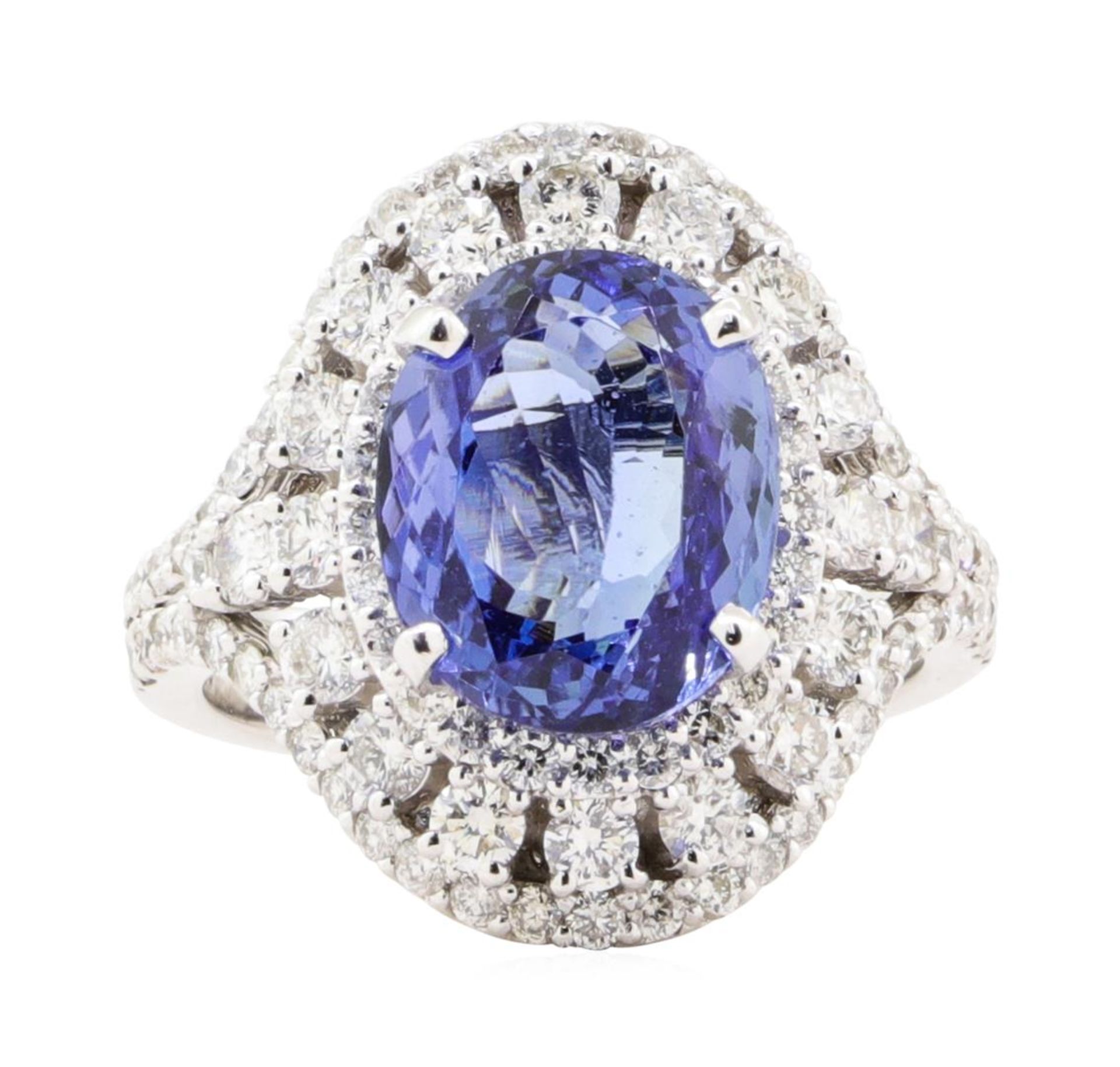 7.72 ctw Tanzanite And Diamond Ring - 14KT White Gold - Image 2 of 5