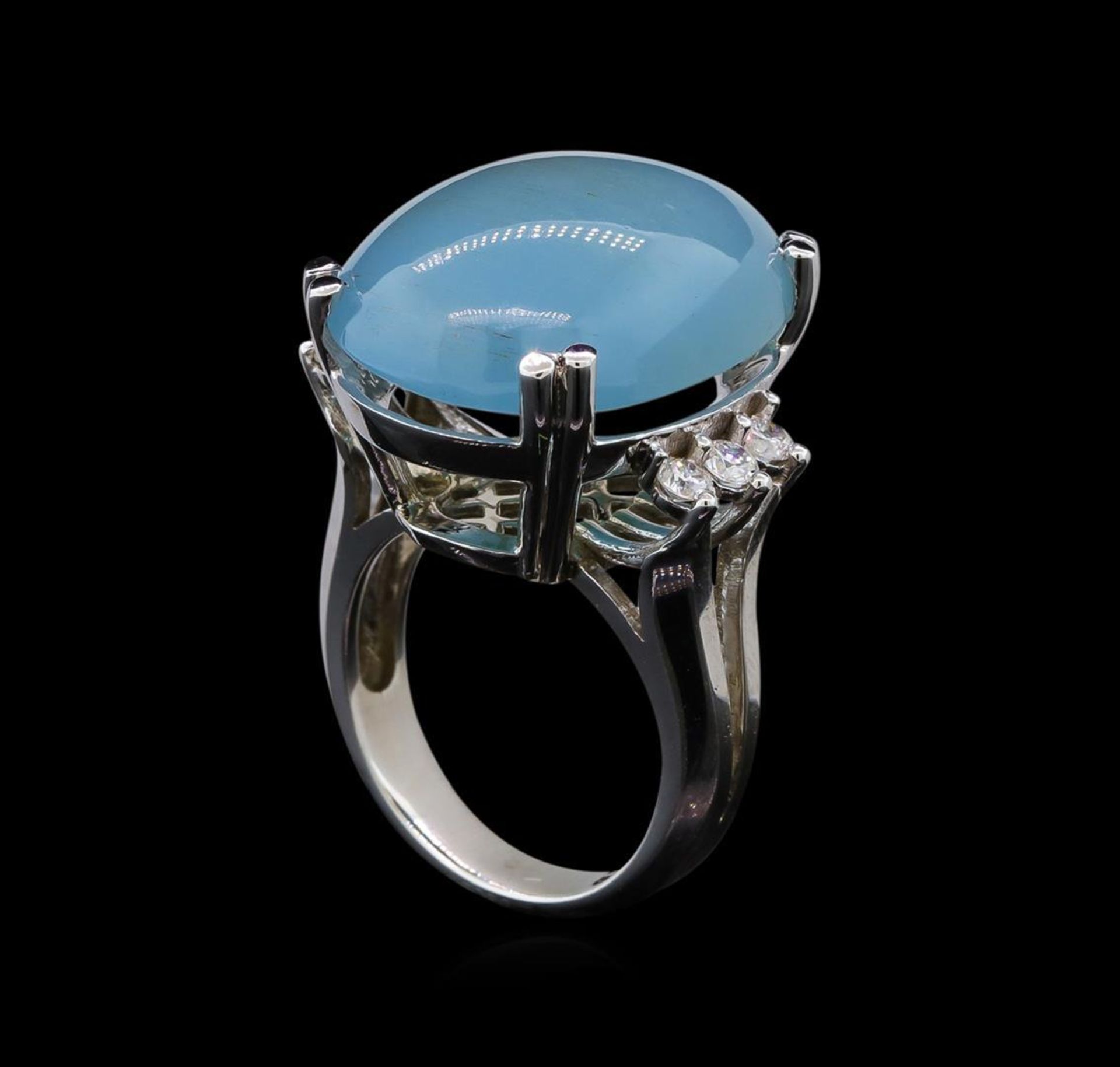 14KT White Gold 7.60 ctw Aquamarine and Diamond Ring - Image 4 of 5