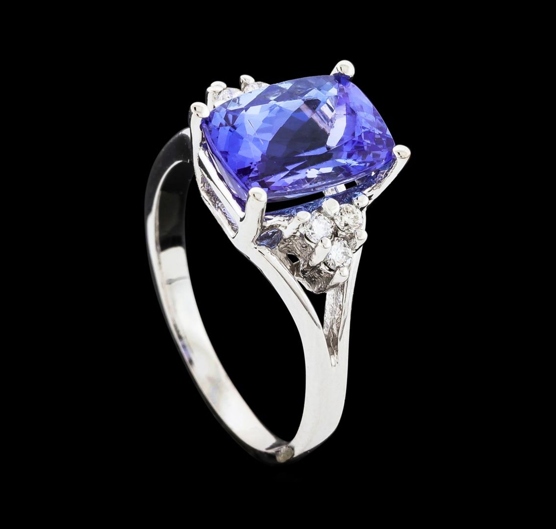 3.40 ctw Tanzanite and Diamond Ring - 14KT White Gold - Image 4 of 5