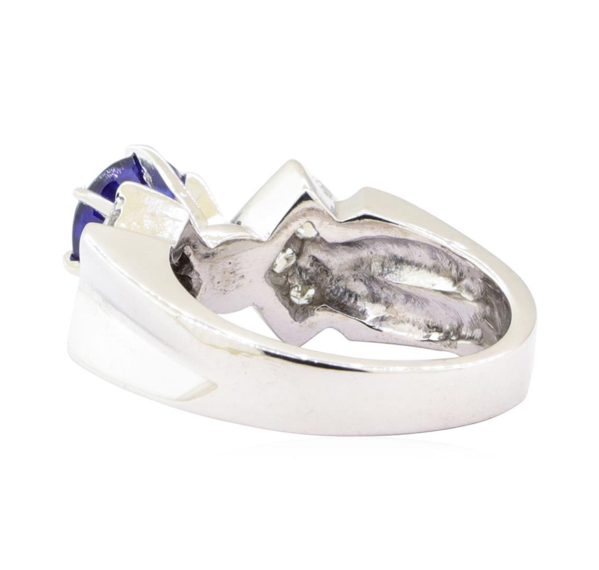 2.09 ctw Sapphire And Diamond Ring - 14KT White Gold - Image 3 of 4