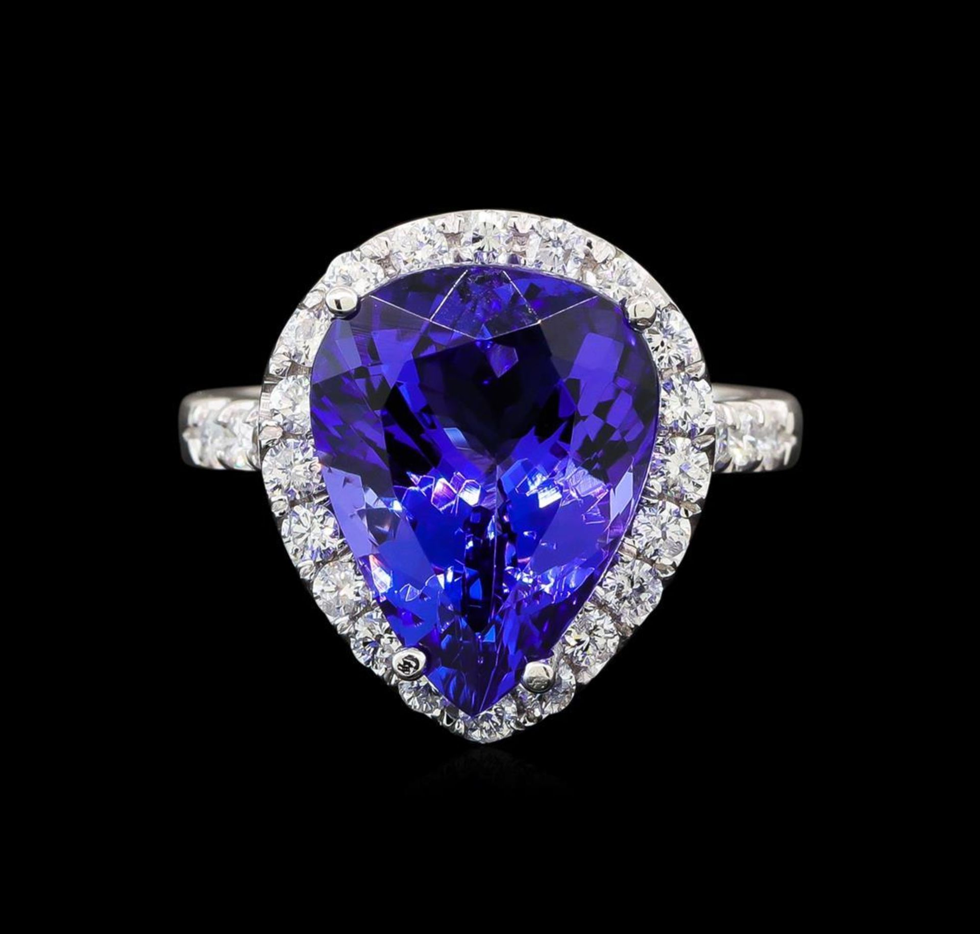 GIA Cert 7.70 ctw Tanzanite and Diamond Ring - 14KT White Gold - Image 2 of 6