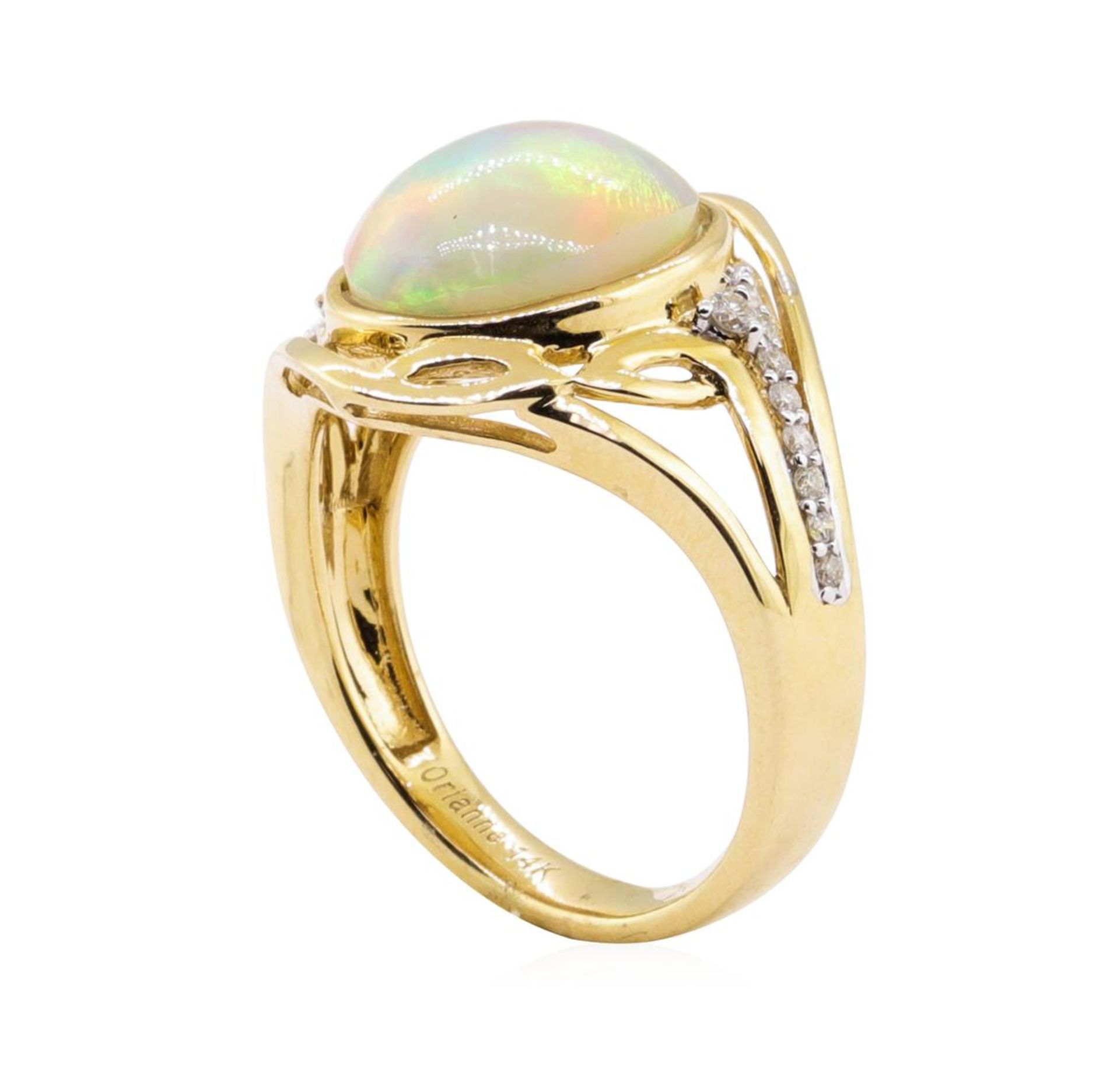 3.12ct Opal and Diamond Ring - 14KT Yellow Gold - Image 4 of 5