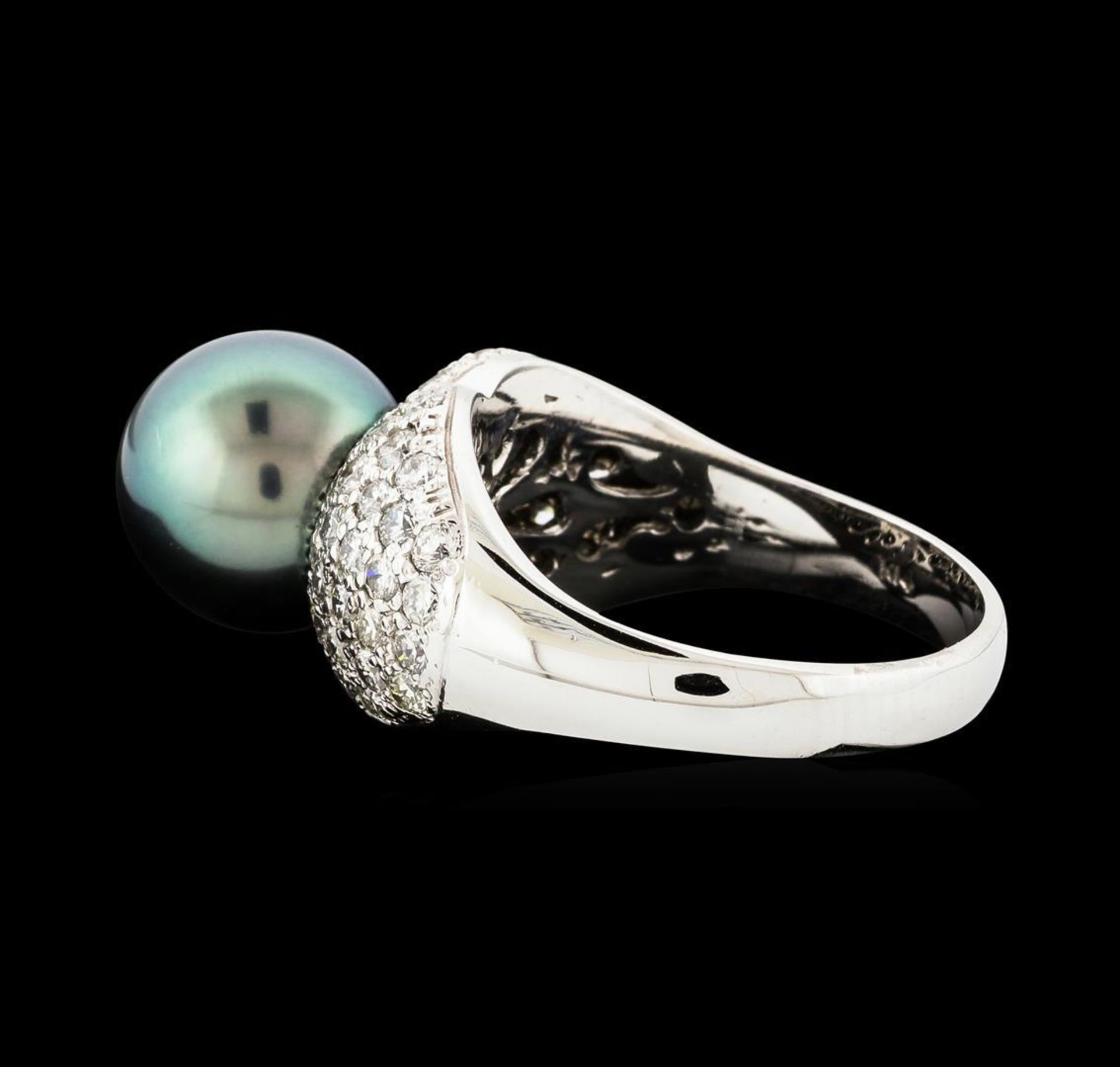 Pearl and Diamond Ring - 14KT White Gold - Image 3 of 5