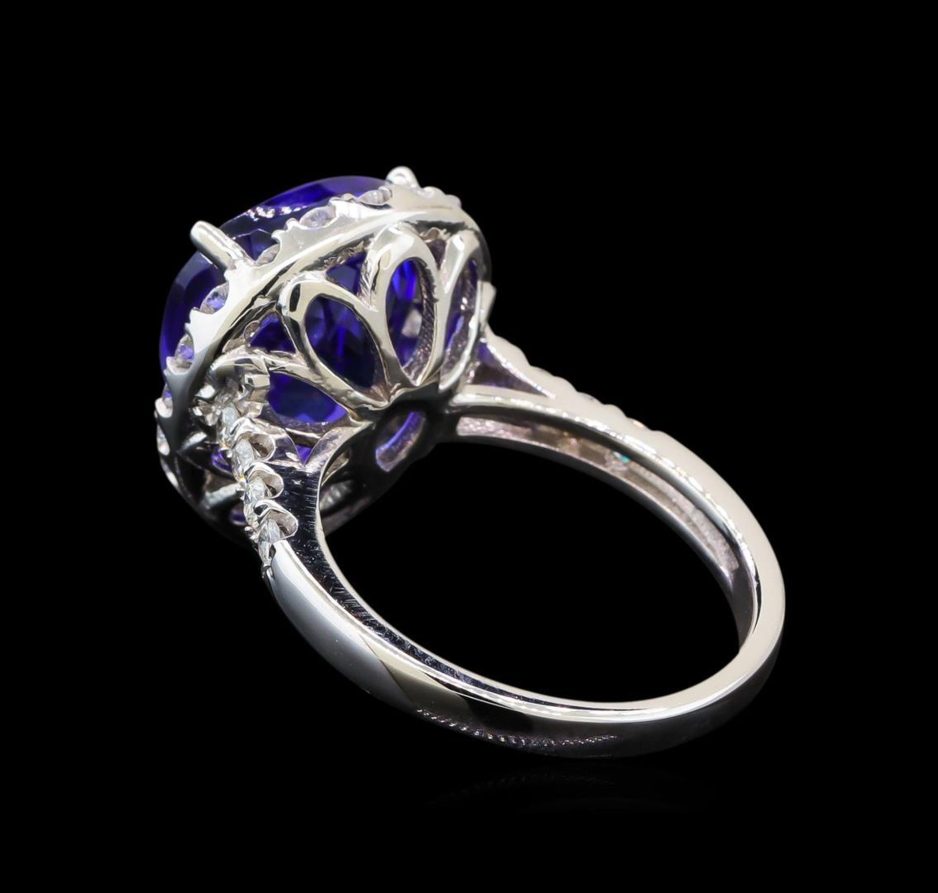 GIA Cert 7.70 ctw Tanzanite and Diamond Ring - 14KT White Gold - Image 3 of 6