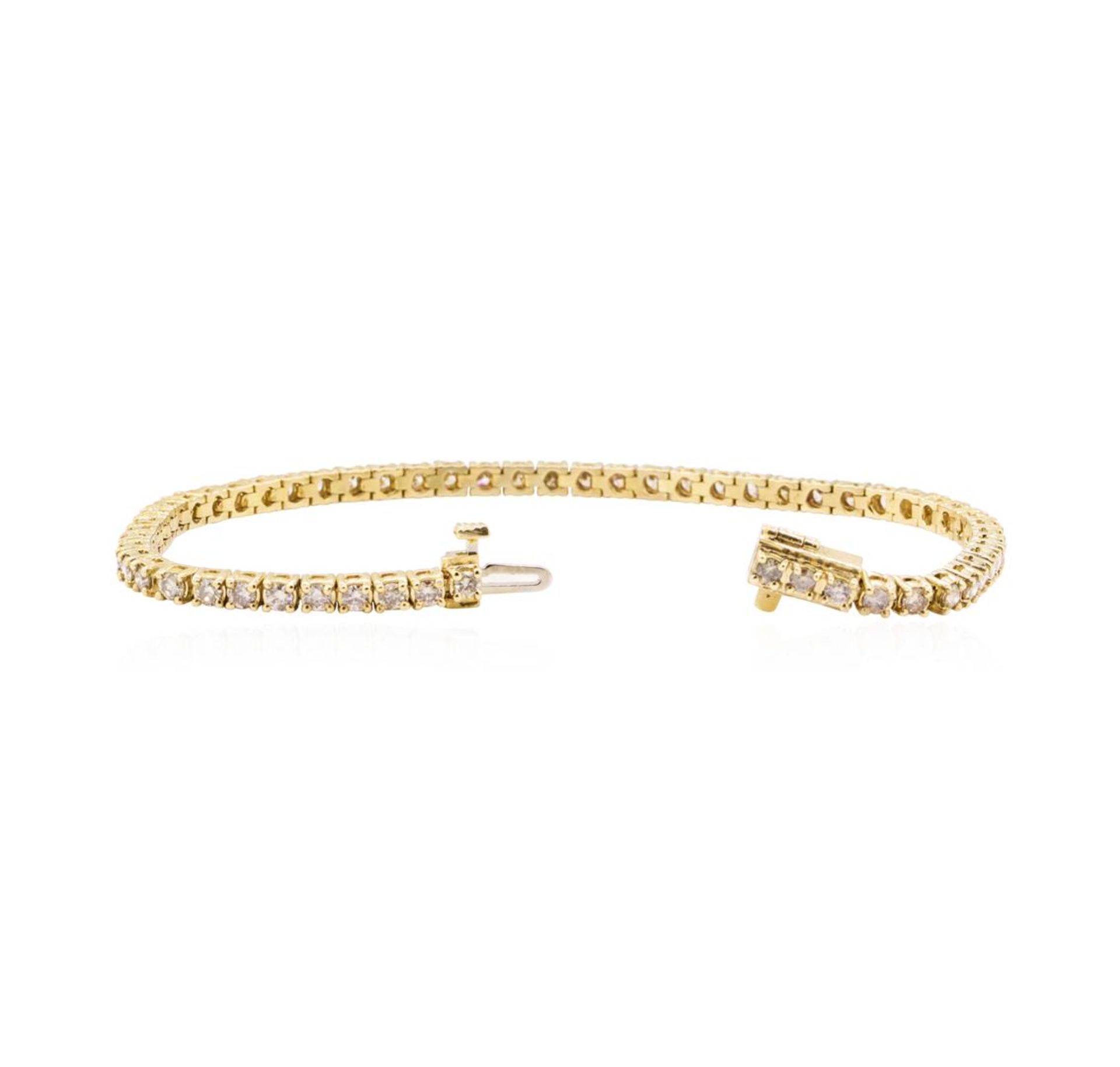 3.17 ctw Diamond Tennis Bracelet - 14KT Yellow Gold - Image 3 of 4