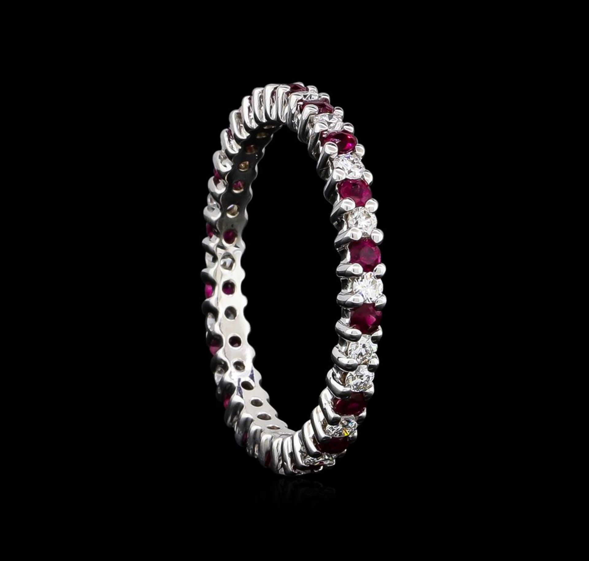 0.90 ctw Ruby and Diamond Ring - 14KT White Gold - Image 2 of 3