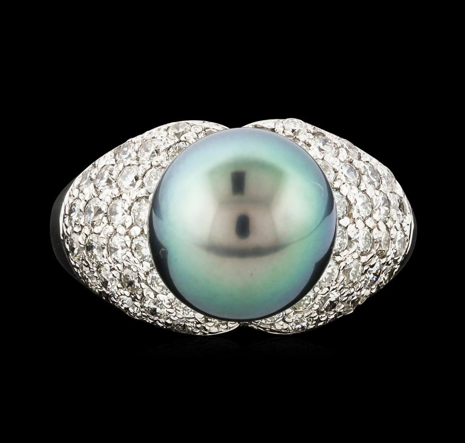 Pearl and Diamond Ring - 14KT White Gold - Image 2 of 5