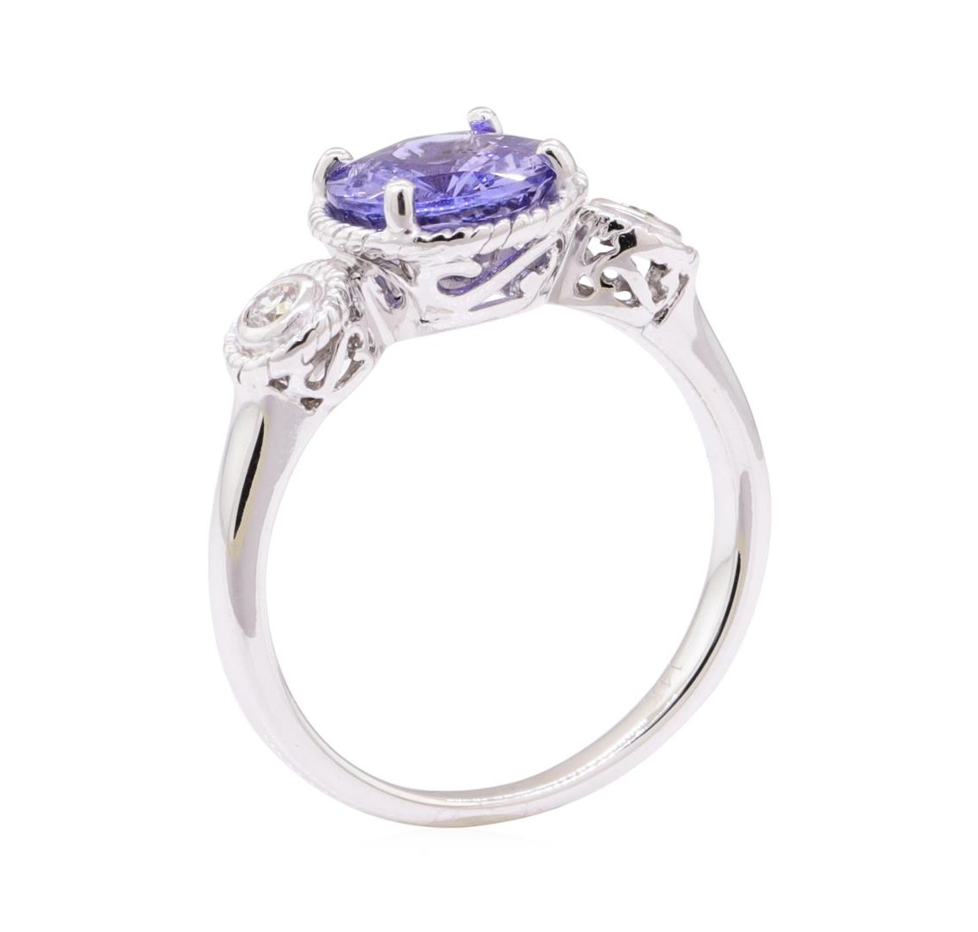 2.08ctw Blue Sapphire and Diamond Ring - 14KT White Gold - Image 4 of 4
