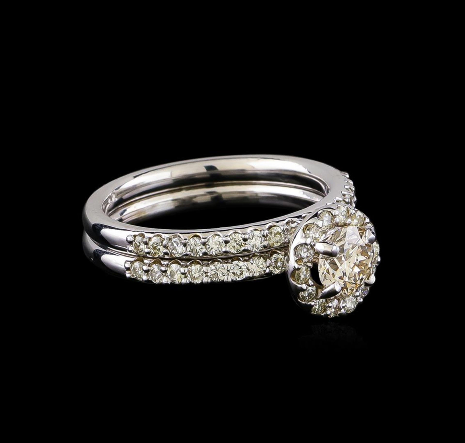 1.17ctw Diamond Wedding Ring Set - 14KT White Gold