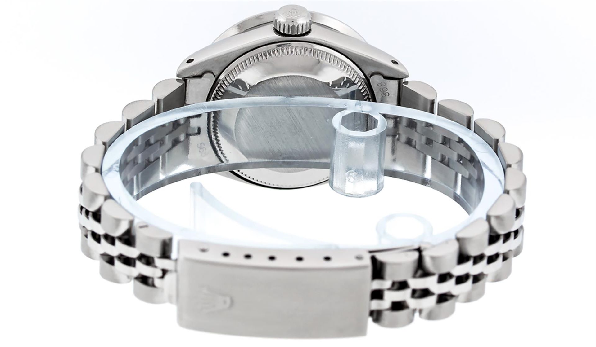 Rolex Ladies Stainless Steel Blue Diamond & Channel Set Sapphire Datejust Wristw - Image 6 of 9