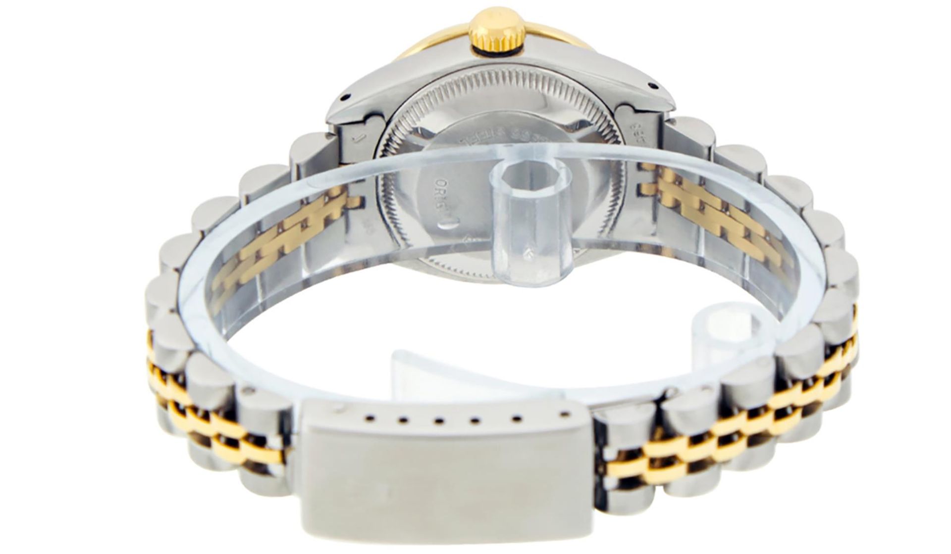 Rolex Ladies 2 Tone MOP Sapphire String Diamond Datejust Wristwatch - Image 9 of 9