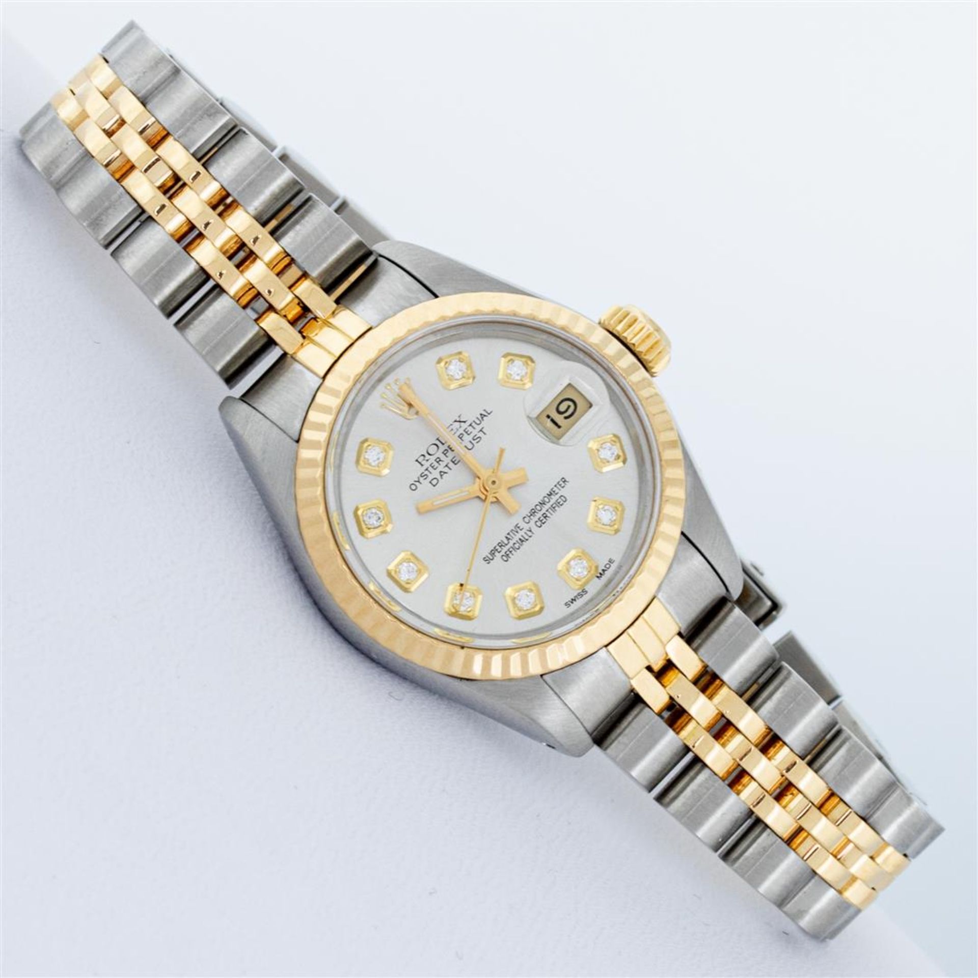 Rolex Ladies 2 Tone Silver Diamond 26MM Datejust Wristwatch - Image 3 of 9