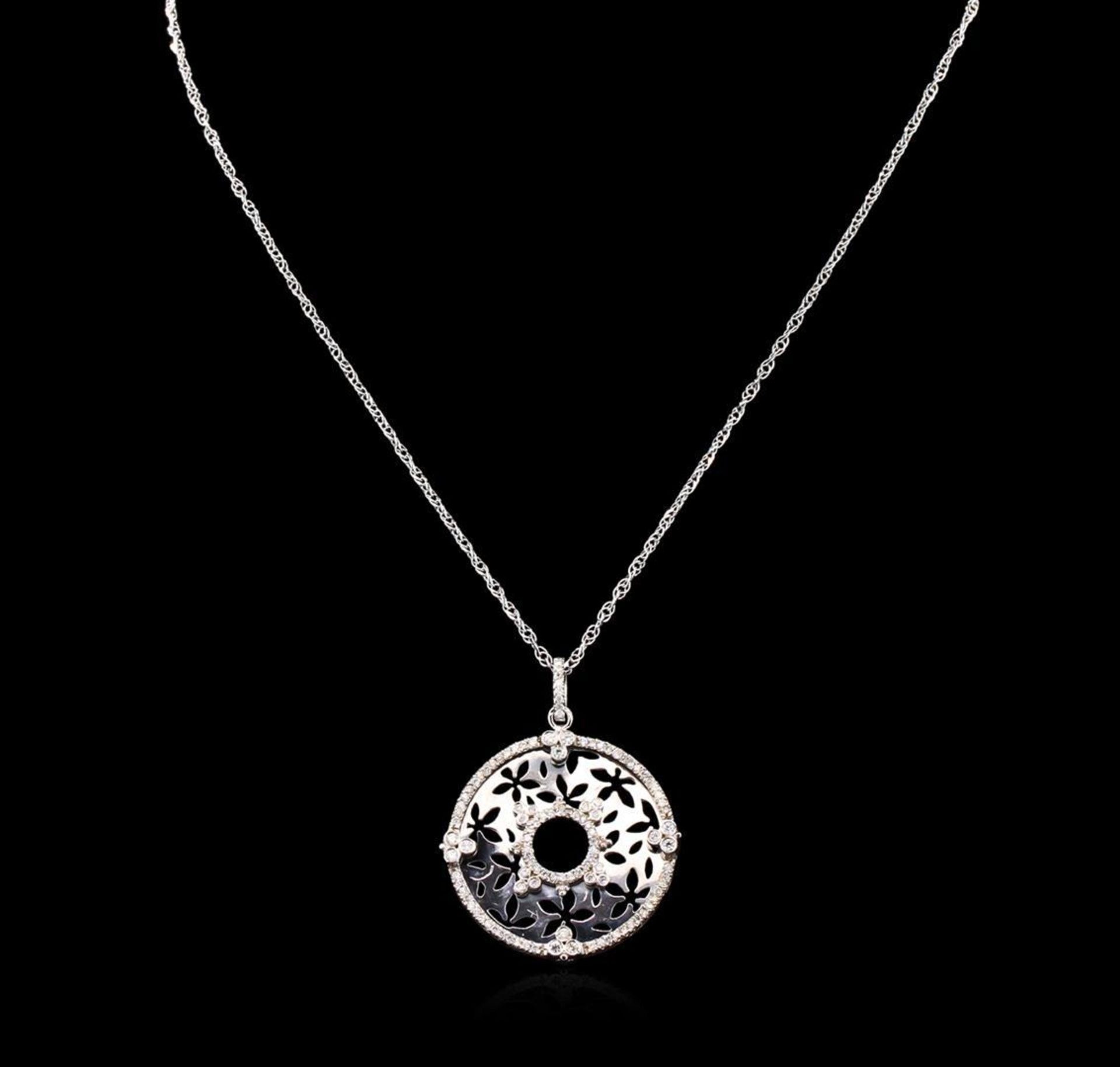 0.82 ctw Diamond Pendant With Chain - 14KT White Gold - Image 2 of 3