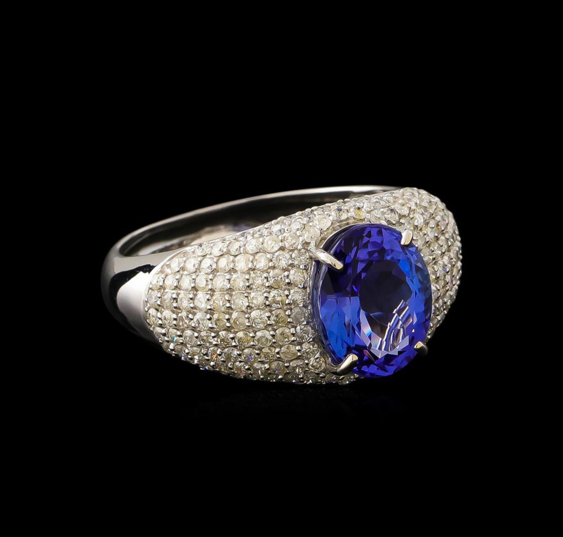 2.77ct Tanzanite and Diamond Ring - 14KT White Gold