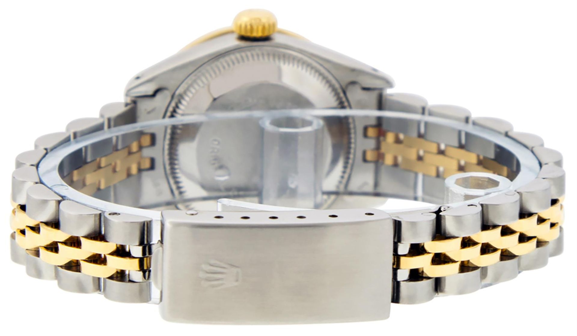 Rolex Ladies 2 Tone MOP Sapphire String Diamond Datejust Wristwatch - Image 8 of 9