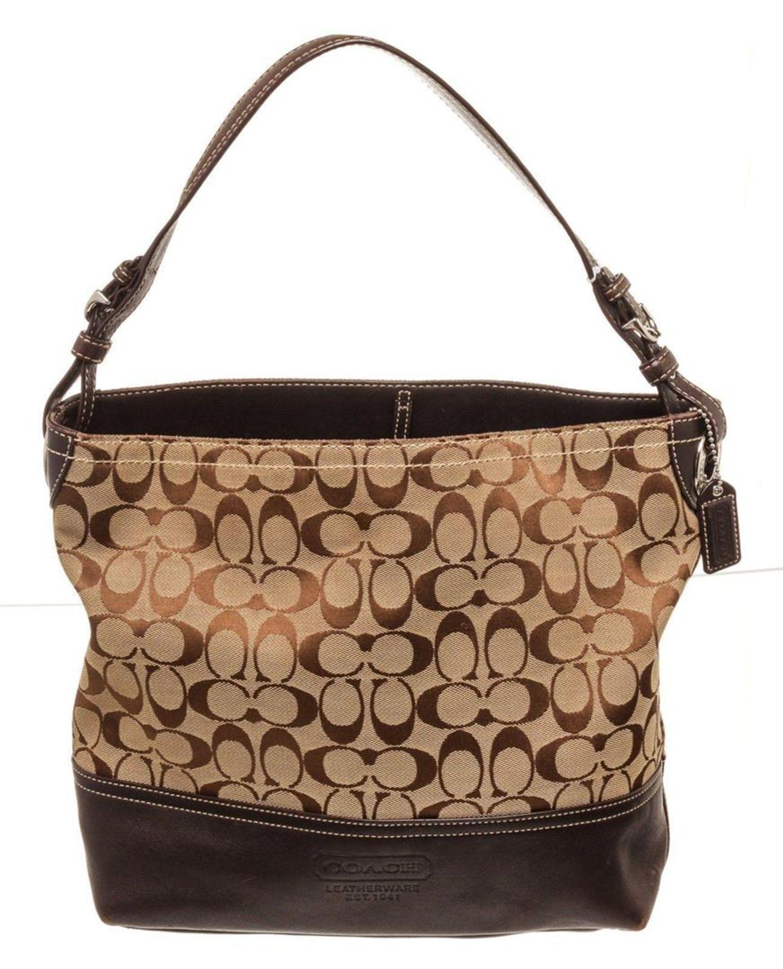 Coach Brown Canvas Leather Shoulder Bag