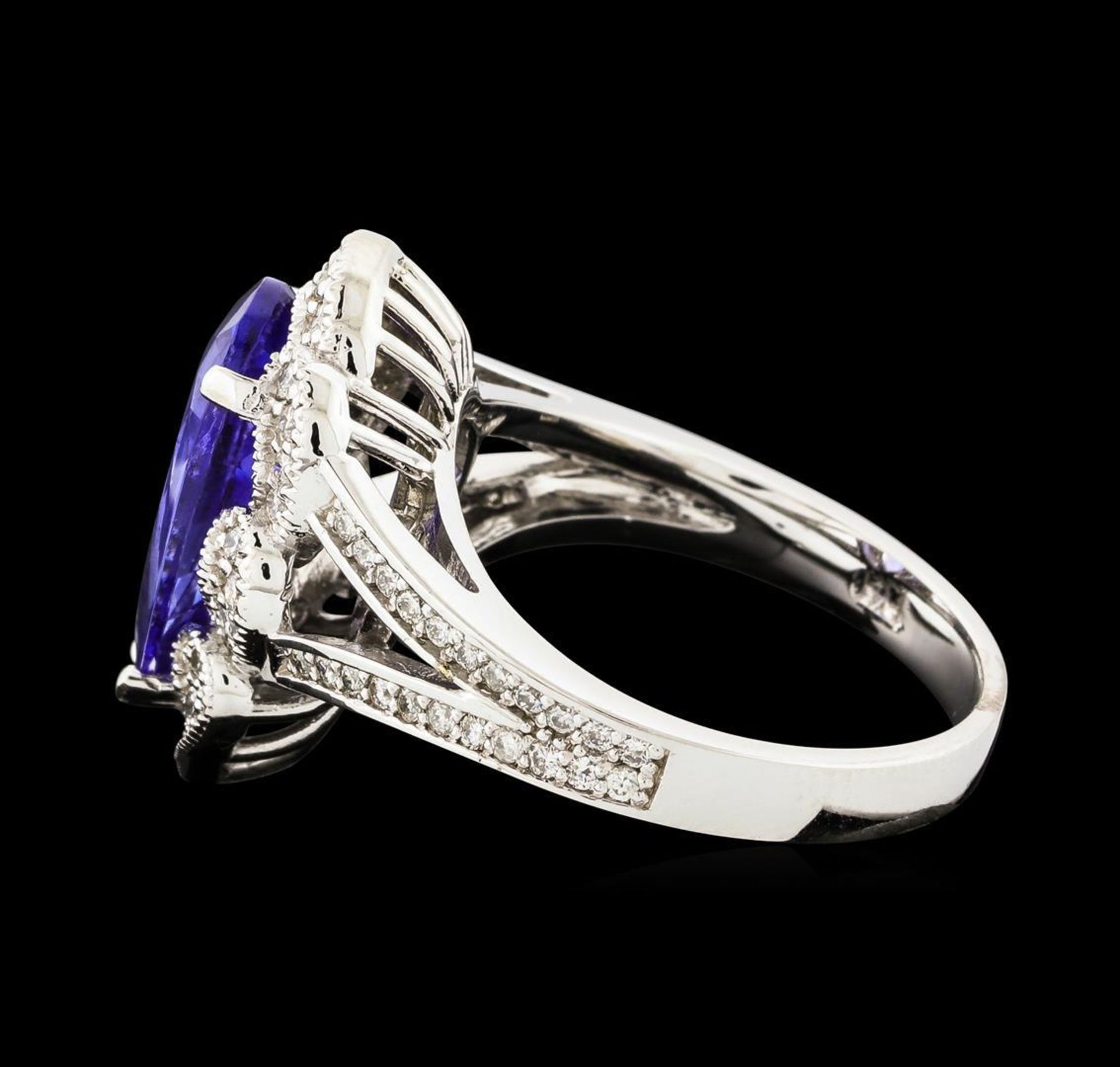 3.40 ctw Tanzanite and Diamond Ring - 14KT White Gold - Image 3 of 5