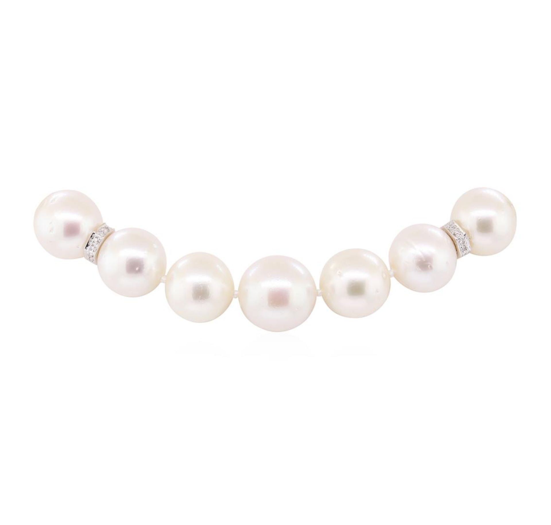 0.60 ctw Diamond and South Sea Pearl Necklace - Image 2 of 4