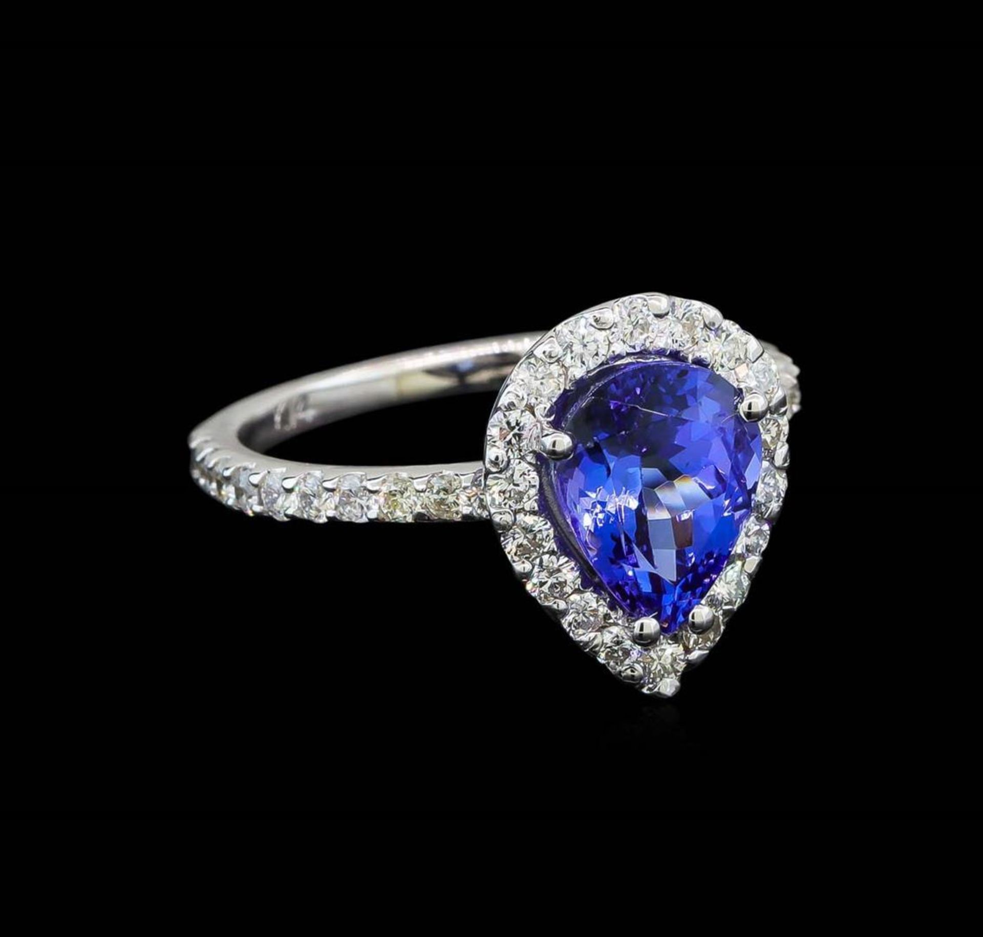 2.20 ctw Tanzanite and Diamond Ring - 14KT White Gold