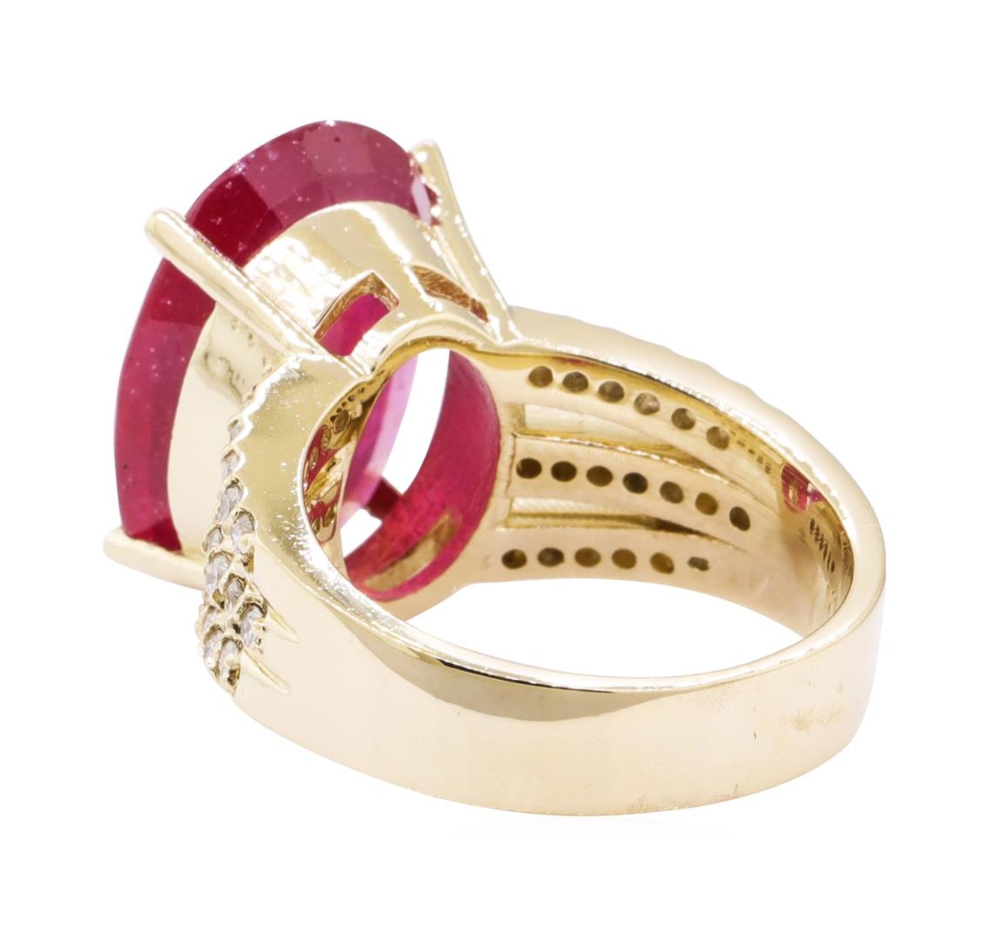 11.80 ctw Ruby And Diamond Ring - 14KT Yellow Gold - Image 3 of 5