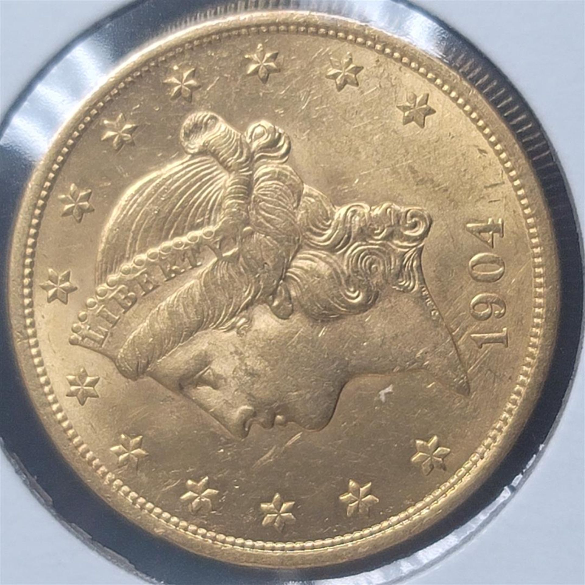 1904 20$ Liberty Head Double Eagle Gold Coin BU