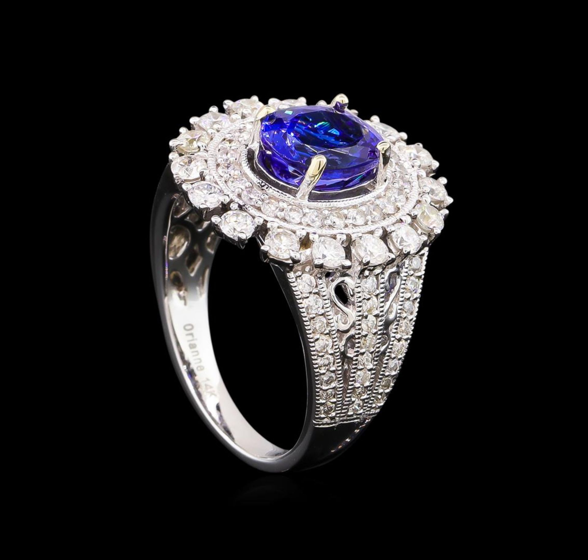 14KT White Gold 2.20 ctw Tanzanite and Diamond Ring - Image 4 of 5