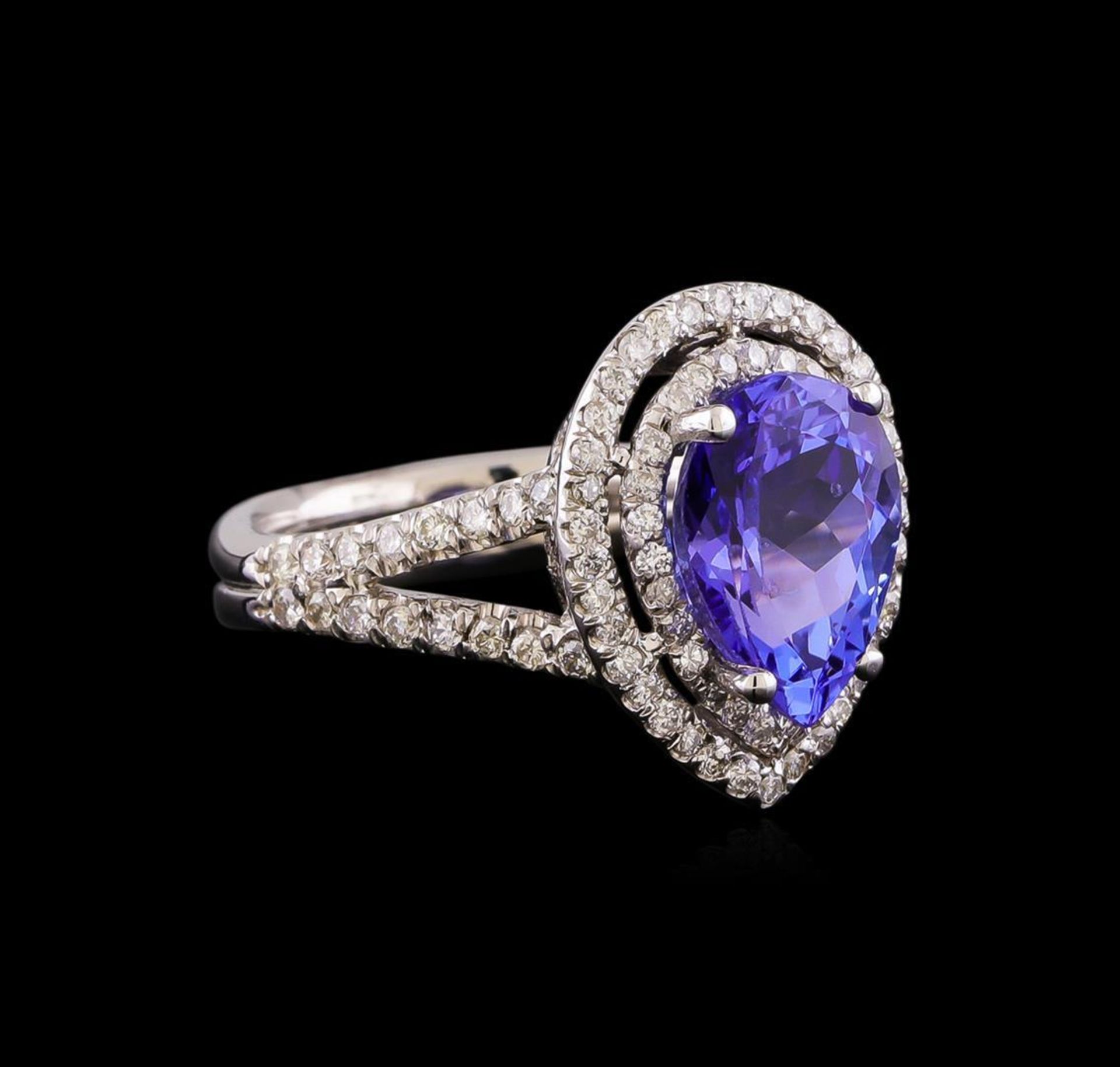 3.15ct Tanzanite and Diamond Ring - 14KT White Gold