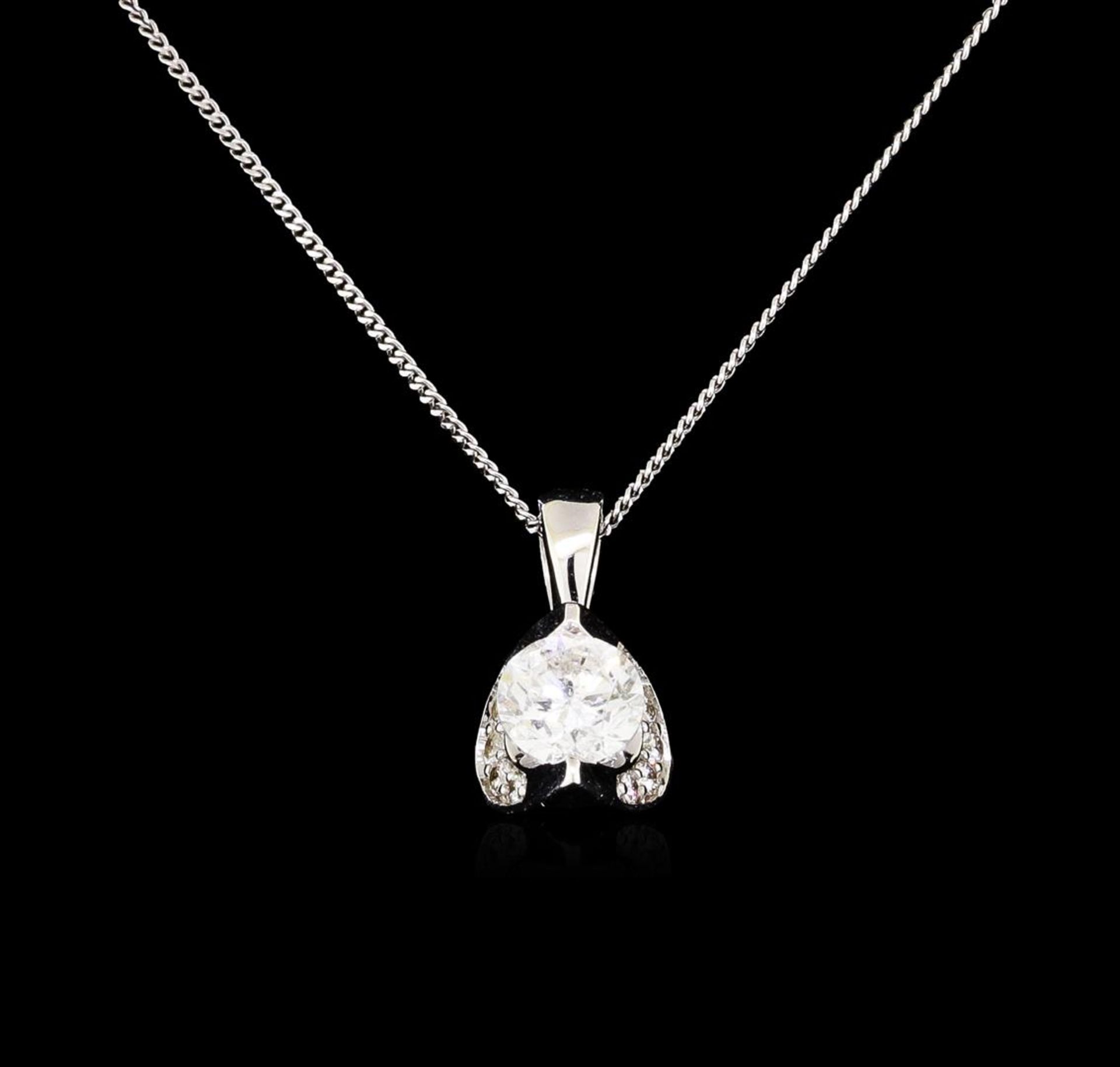 0.50 ctw Diamond Pendant And Chain - 14KT White Gold - Image 2 of 3