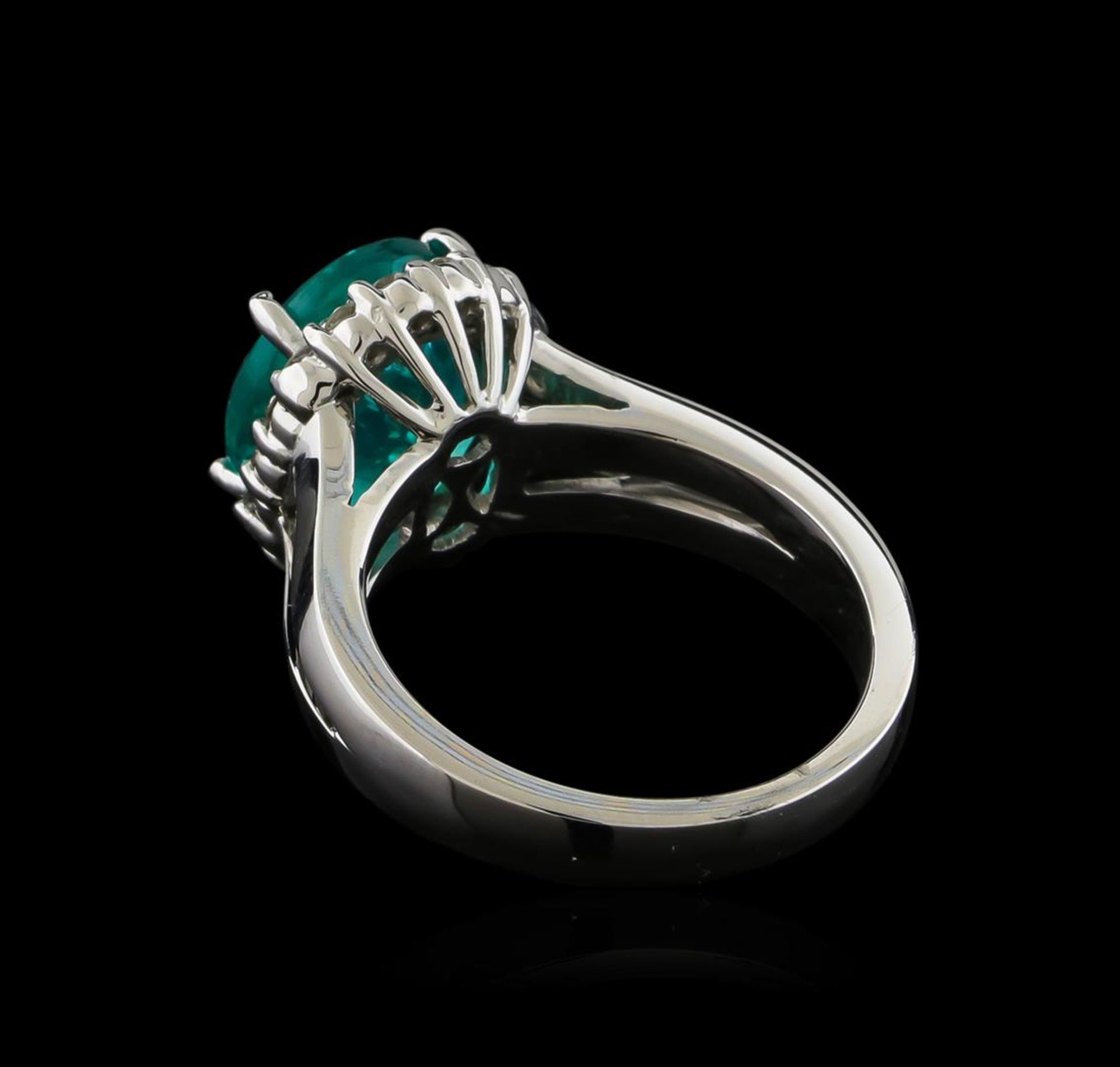 5.12 ctw Apatite and Diamond Ring - 14KT White Gold - Image 3 of 4