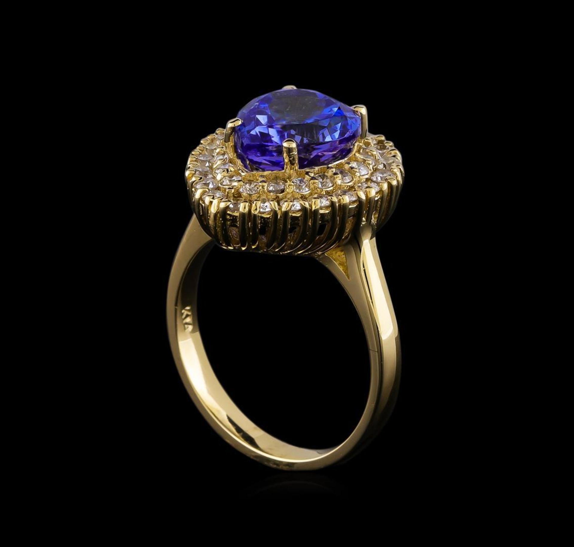 3.62ct Tanzanite and Diamond Ring - 14KT Yellow Gold - Image 4 of 5