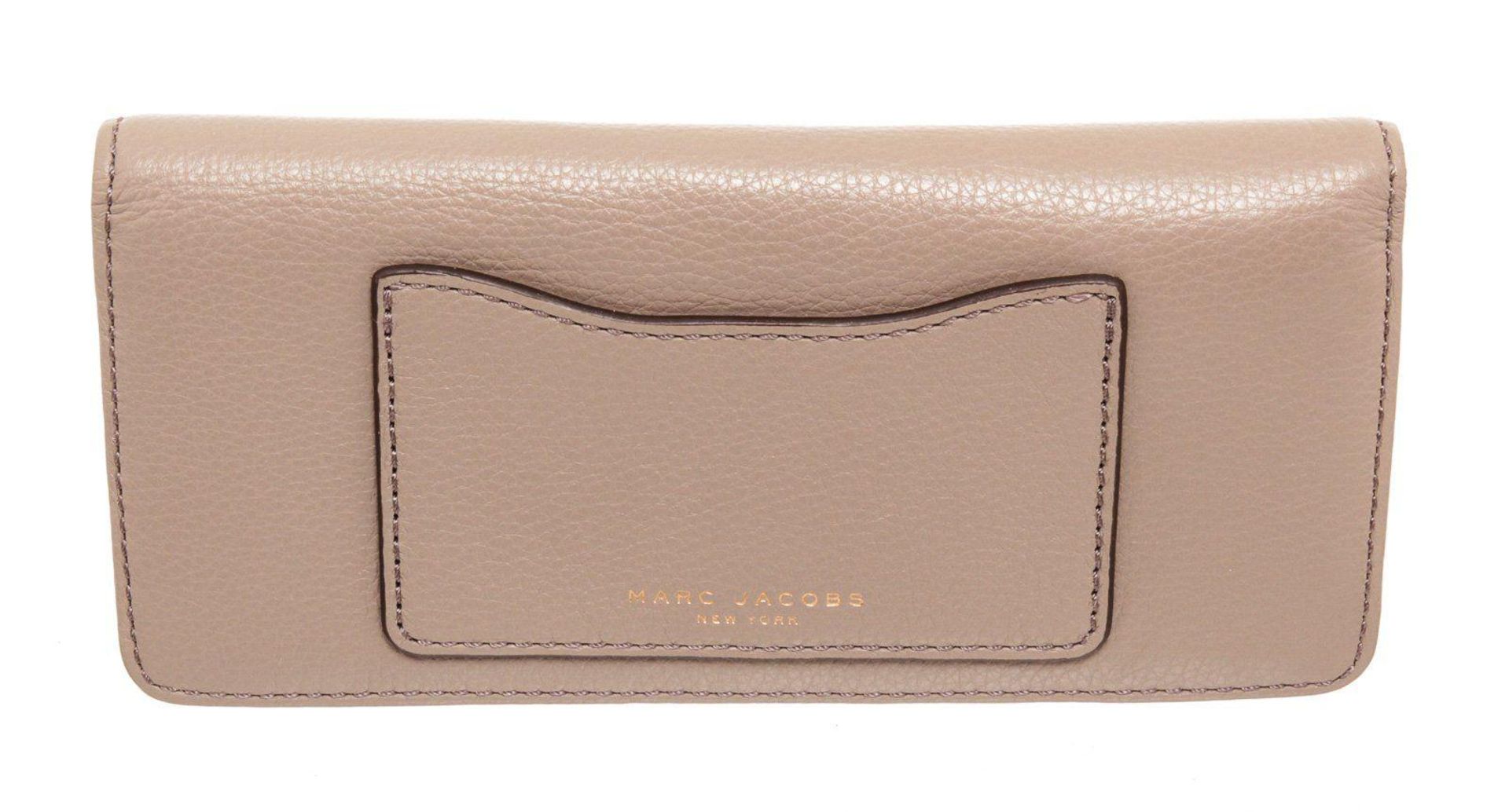 Marc Jacobs Taupe Leather Recruit Open Face Wallet