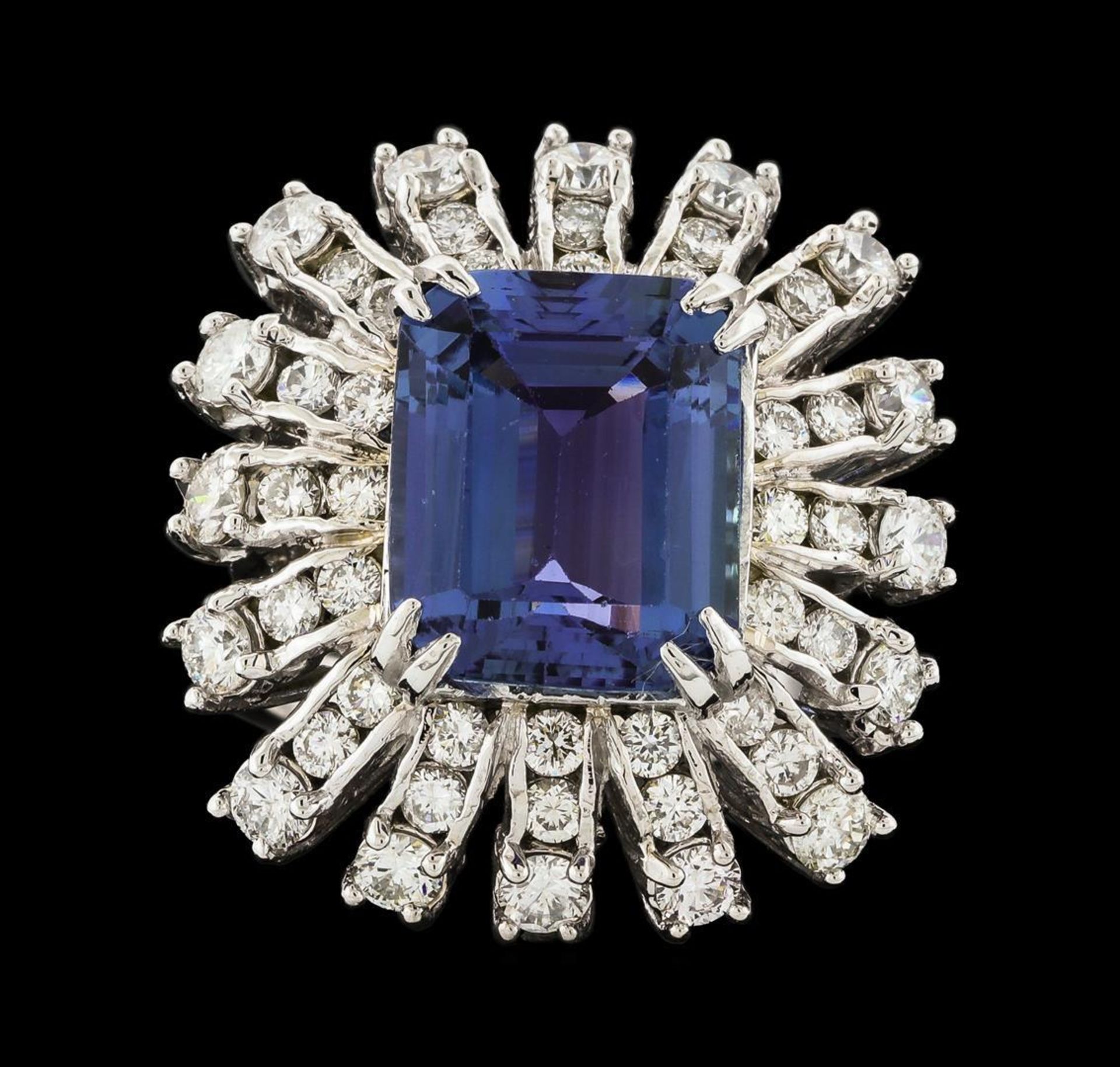 5.91 ctw Tanzanite and Diamond Ring - 14KT White Gold - Image 2 of 5