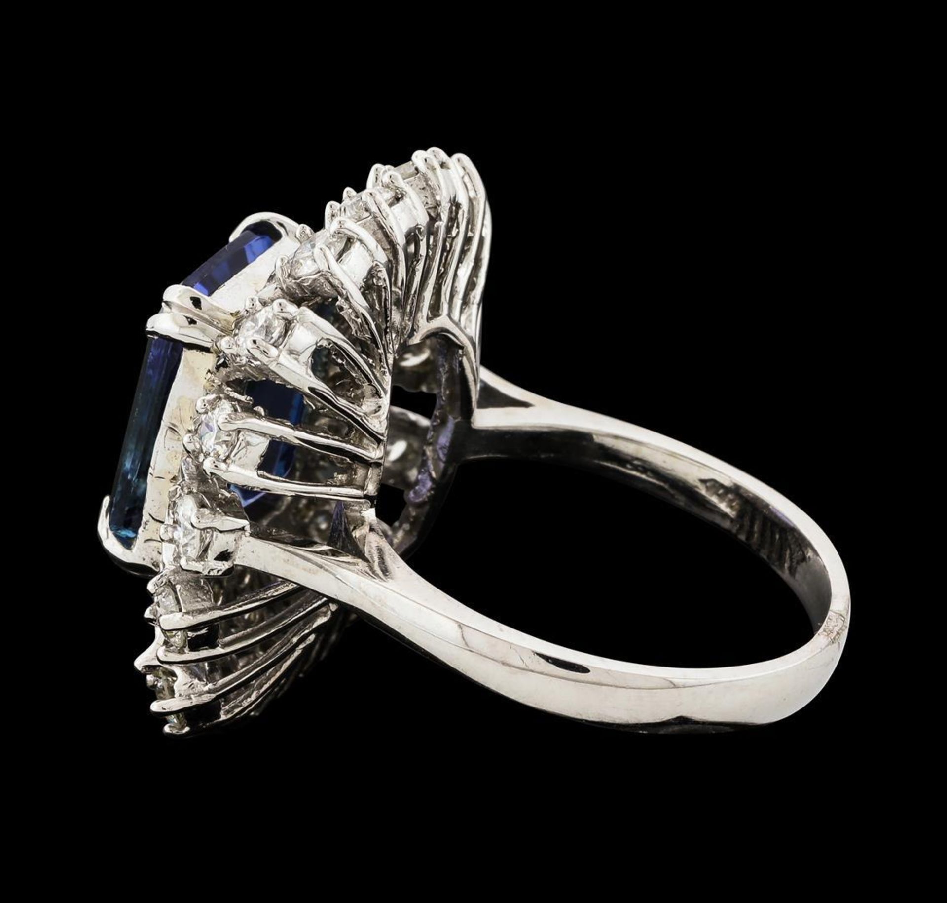 5.91 ctw Tanzanite and Diamond Ring - 14KT White Gold - Image 3 of 5