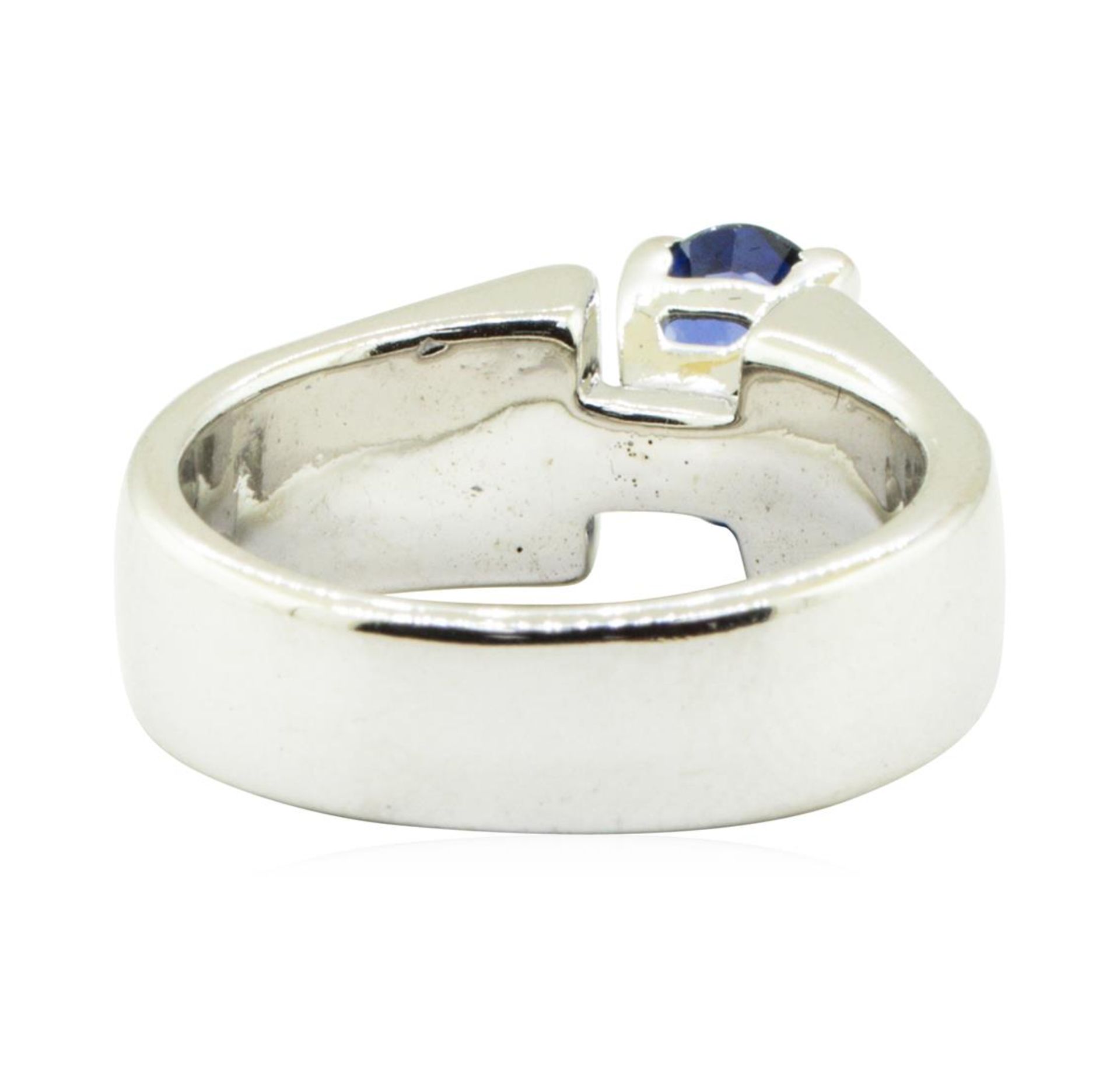 2.17 ctw Oval Brilliant Blue Sapphire And Diamond Ring - 14KT White Gold - Image 3 of 5