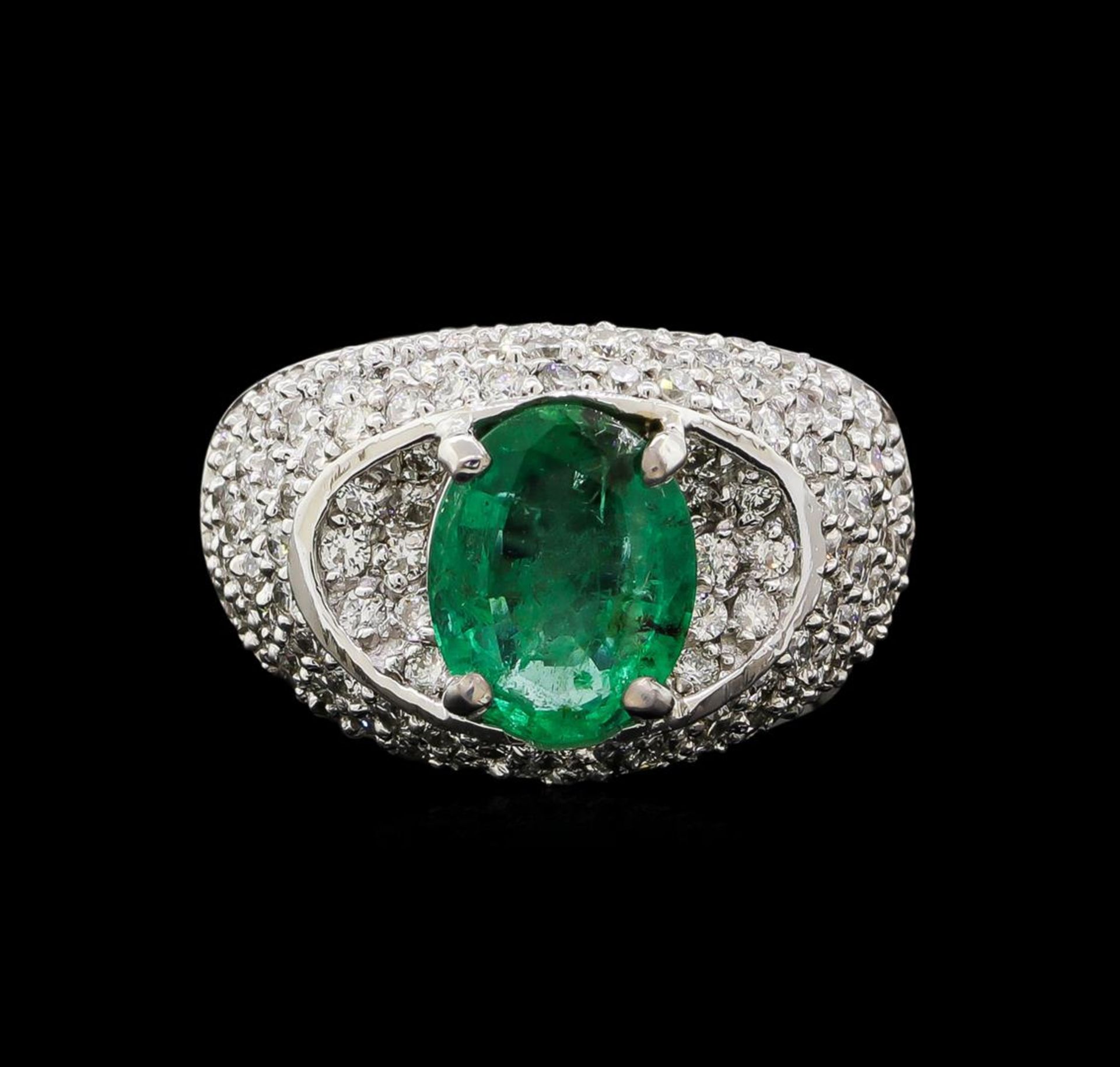 14KT White Gold 2.50 ctw Emerald and Diamond Ring - Image 2 of 5
