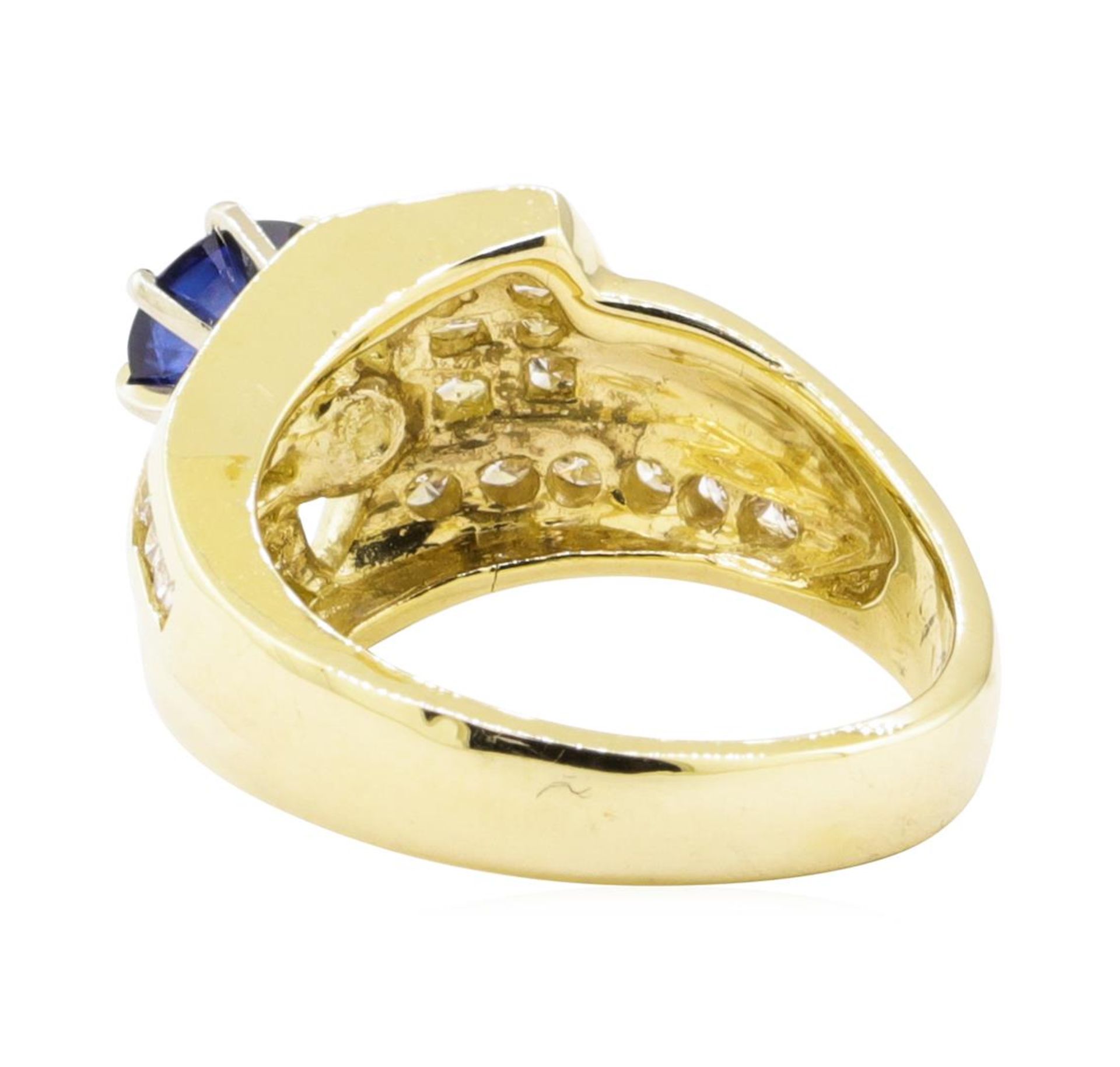 1.77 ctw Blue Sapphire And Diamond Ring - 14KT Yellow Gold - Image 3 of 5