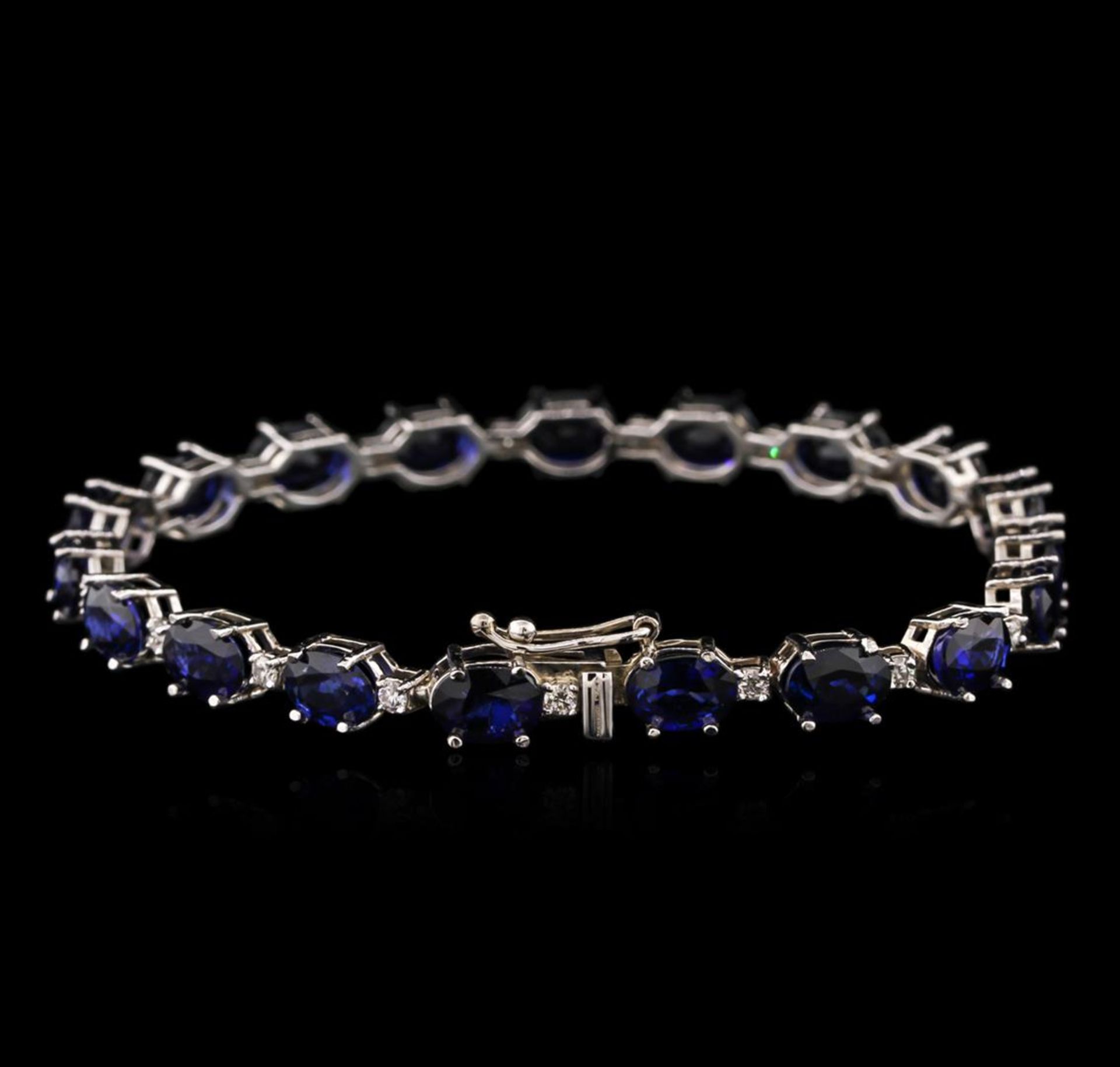 14KT White Gold 16.95 ctw Sapphire and Diamond Bracelet - Image 2 of 4