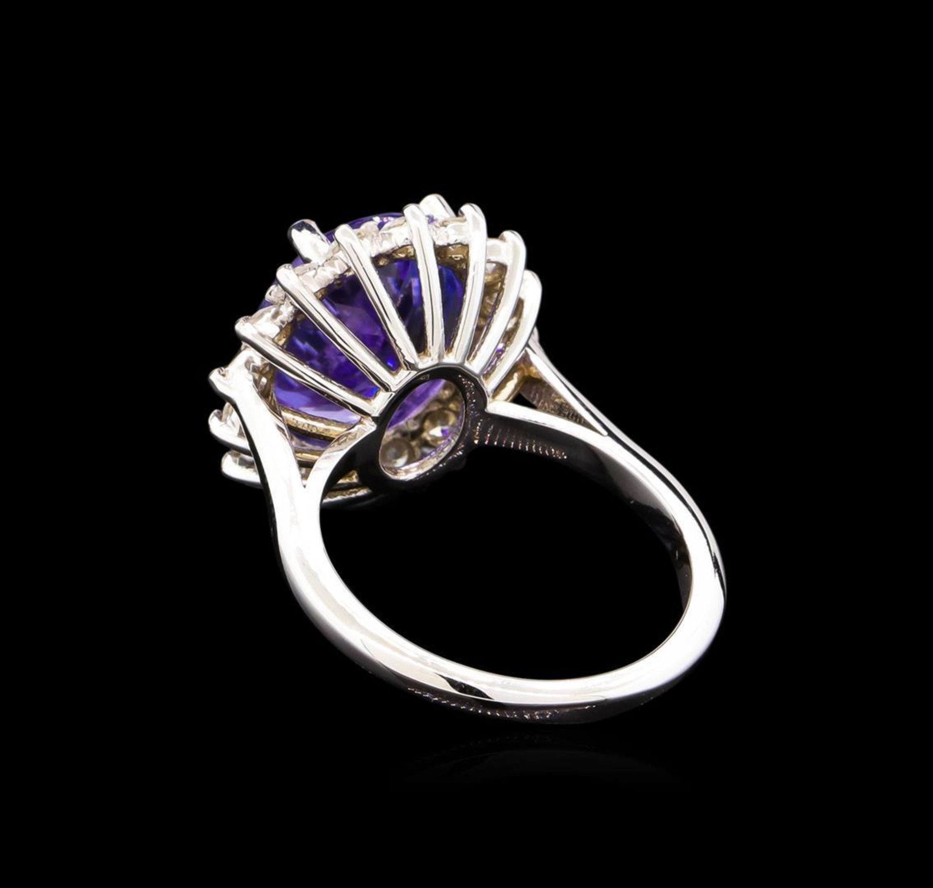 5.67 ctw Tanzanite and Diamond Ring - 14KT White Gold - Image 3 of 5