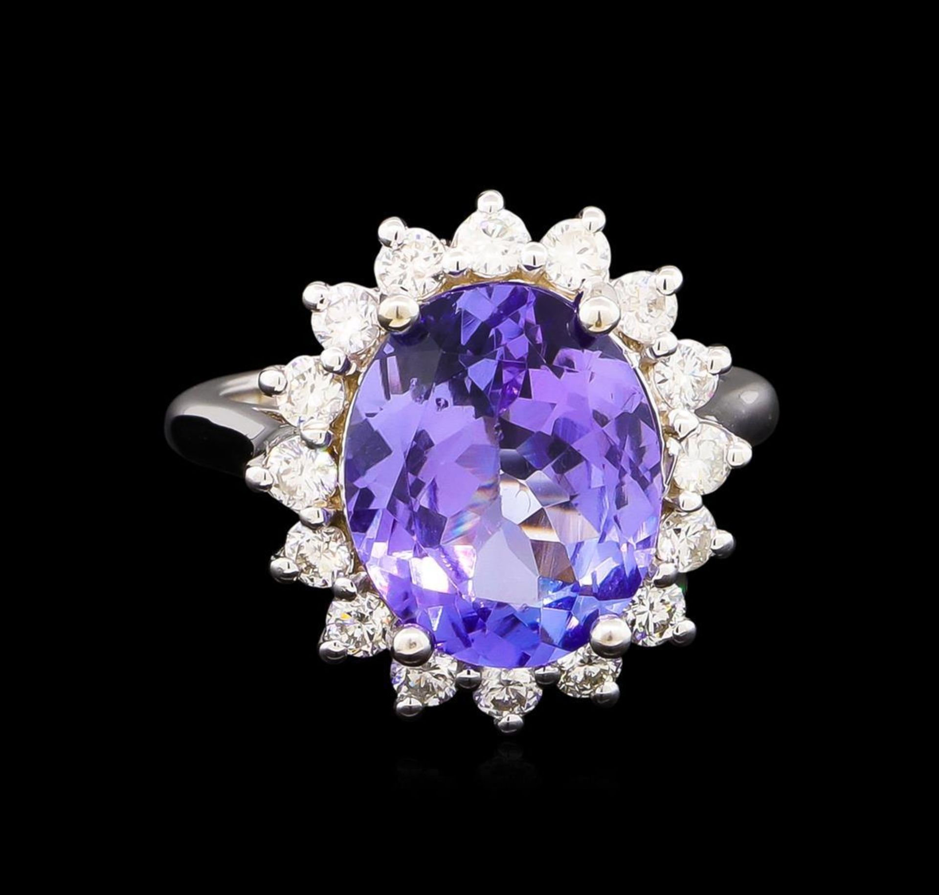 5.67 ctw Tanzanite and Diamond Ring - 14KT White Gold - Image 2 of 5