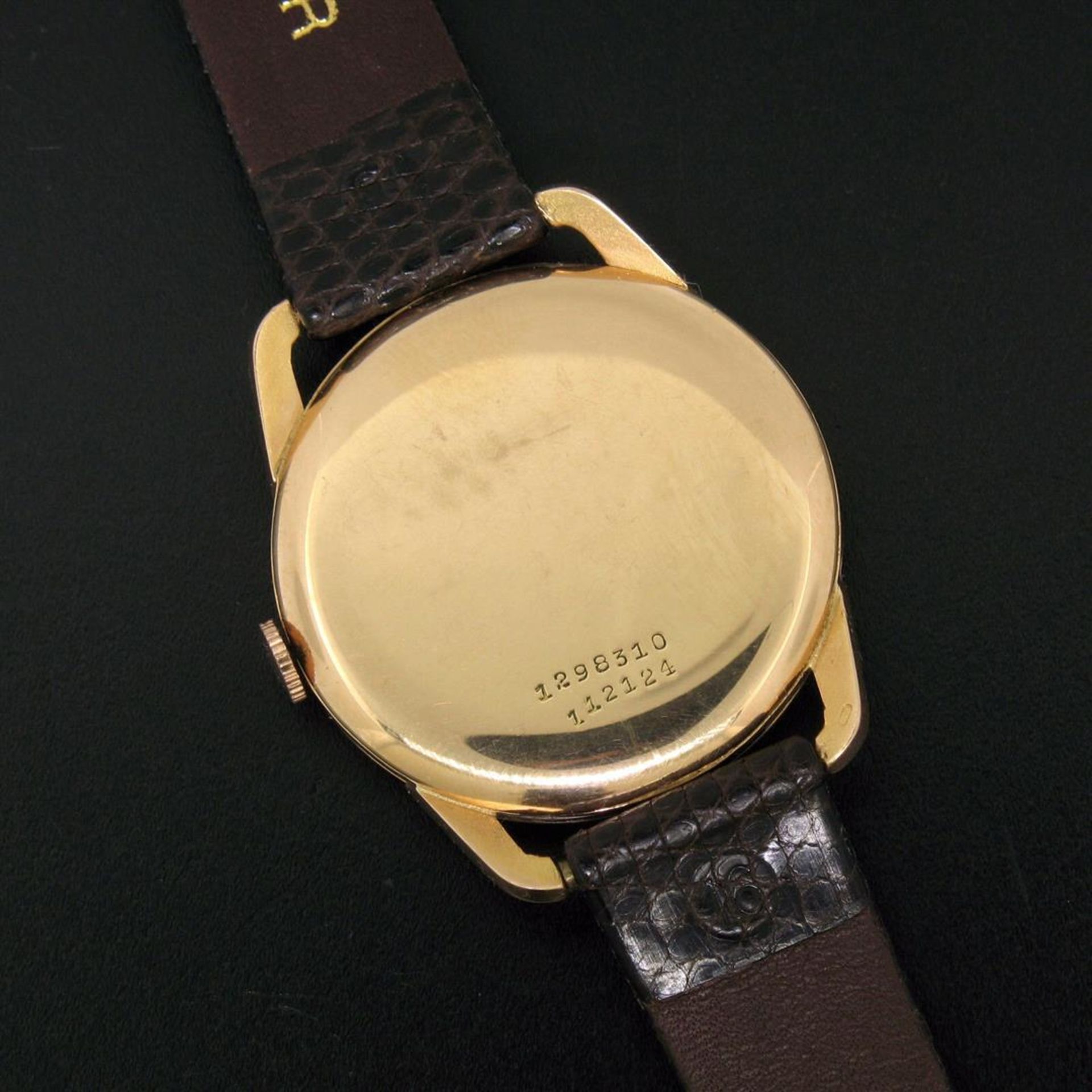 Vintage Men's 18k Rose Gold Universal Geneve Mechanical Wrist Watch w/ Fancy Lug - Image 3 of 8