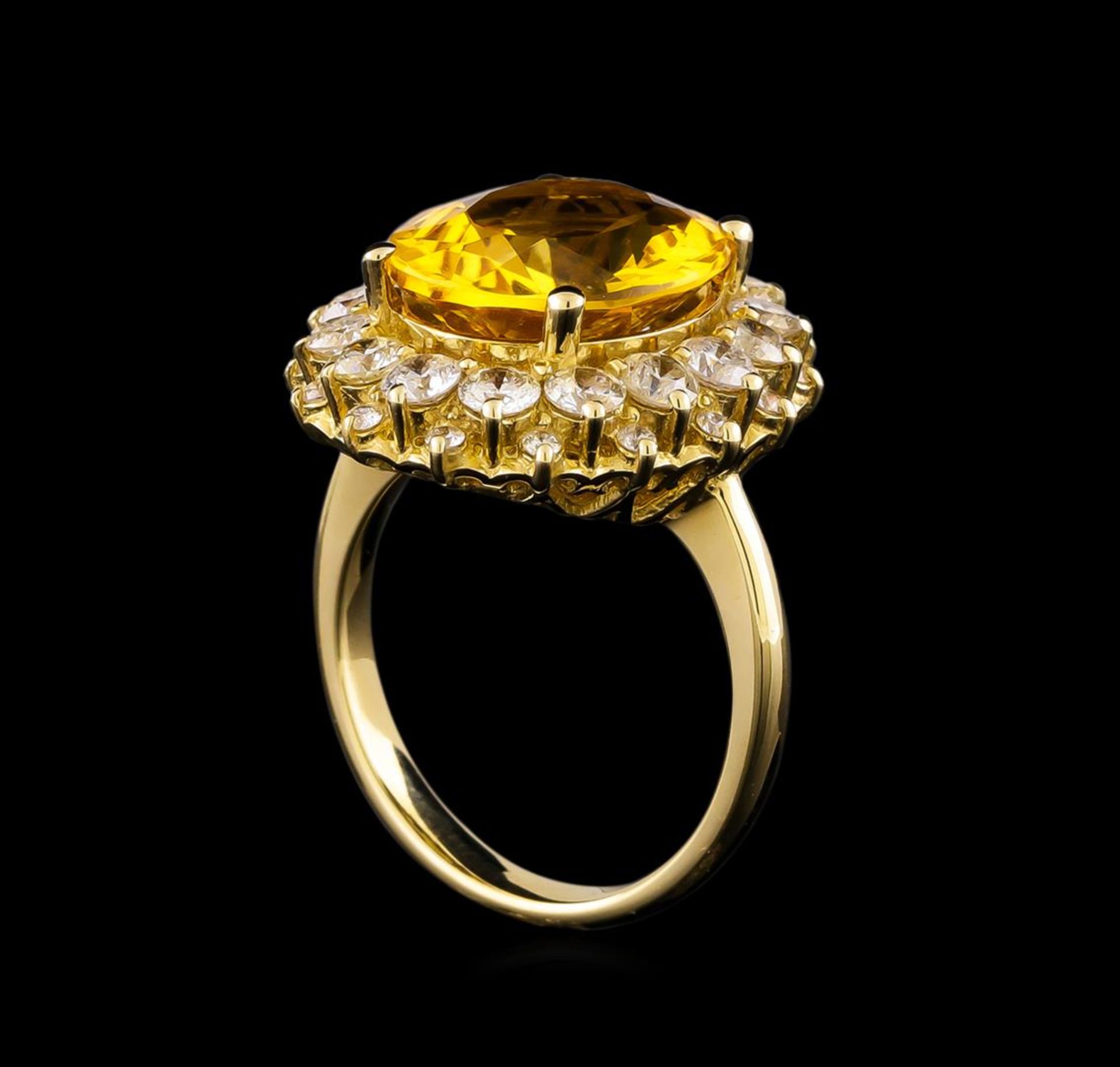 14KT Yellow Gold 6.17 ctw Citrine and Diamond Ring - Image 4 of 5