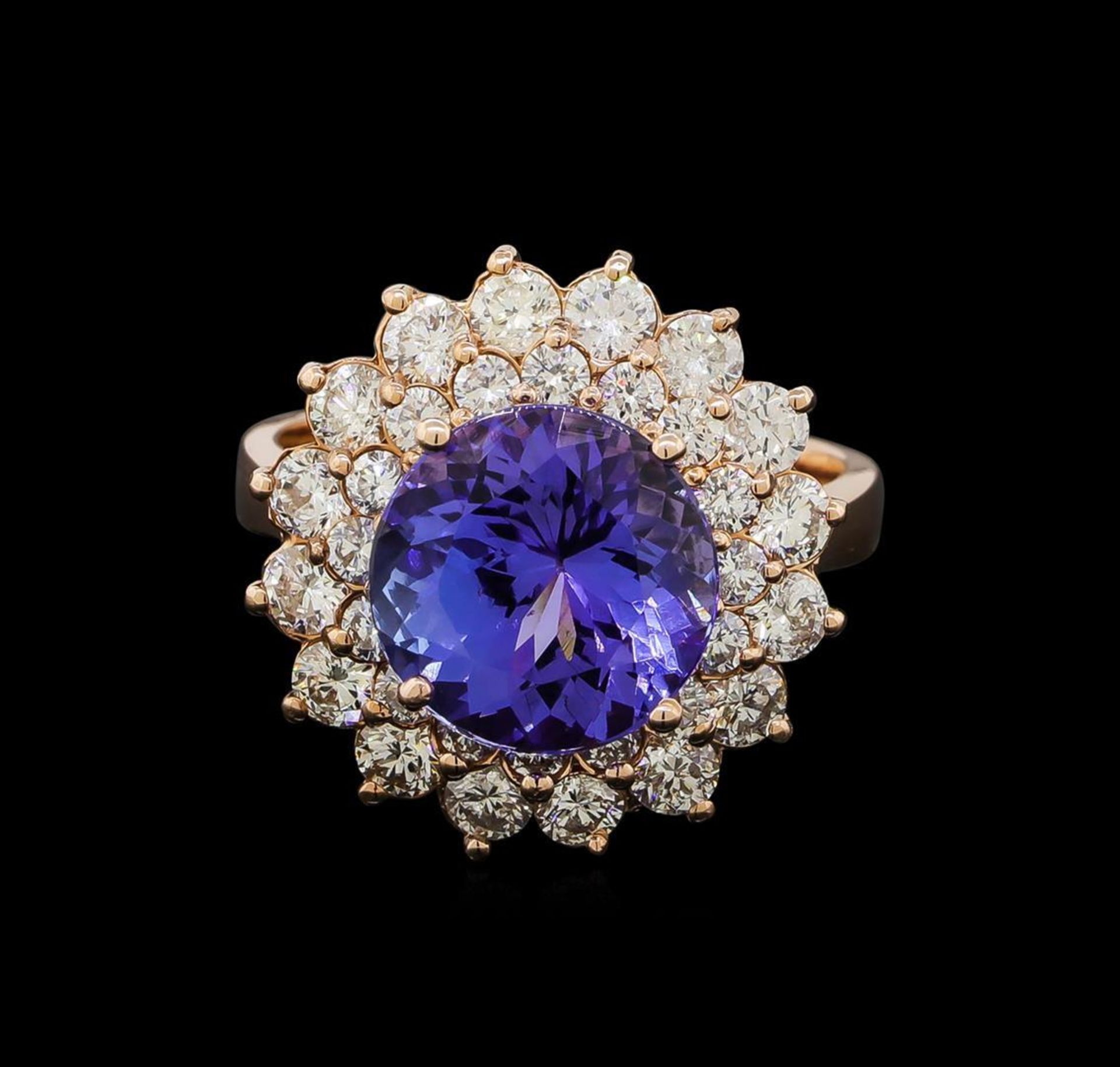 4.78 ctw Tanzanite and Diamond Ring - 14KT Rose Gold - Image 2 of 5