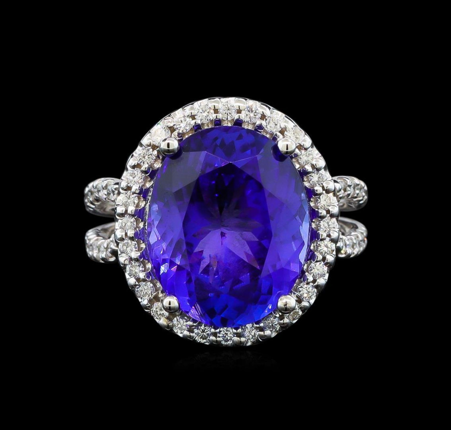 GIA Cert 8.82 ctw Tanzanite and Diamond Ring - 14KT White Gold - Image 2 of 6